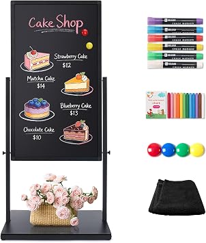 SELEAD Magnetic Chalkboard with Floor Stand, 20x45 Large Sidewalk Board