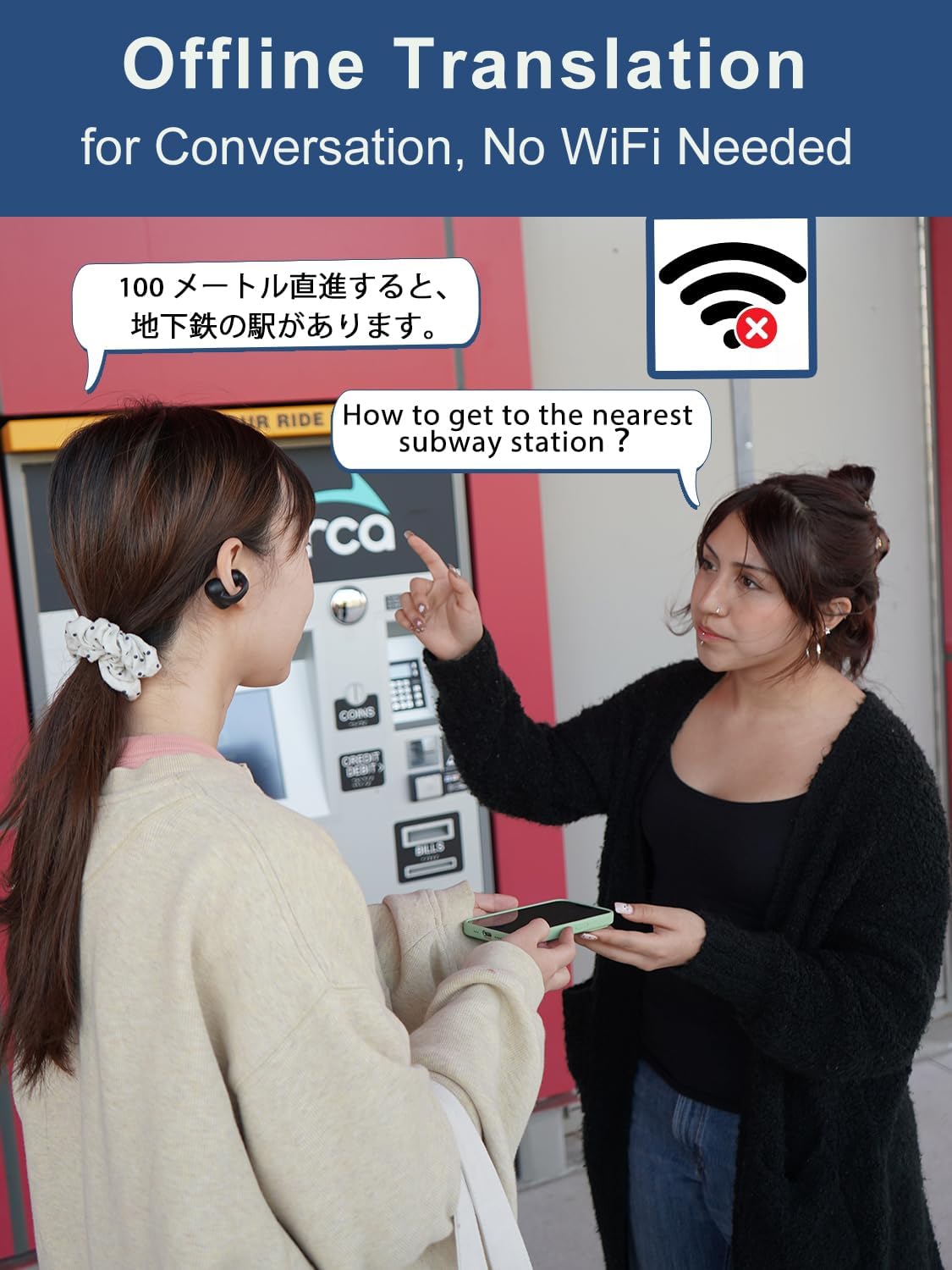 iTour Z50S Pro Max Translation Earbuds, Real Time Two-Way Translator Earbuds 127 Languages, Voice & Video Call Translator Headphones, Online & Offilne Language Translation Device for Travel & Business - Image 3