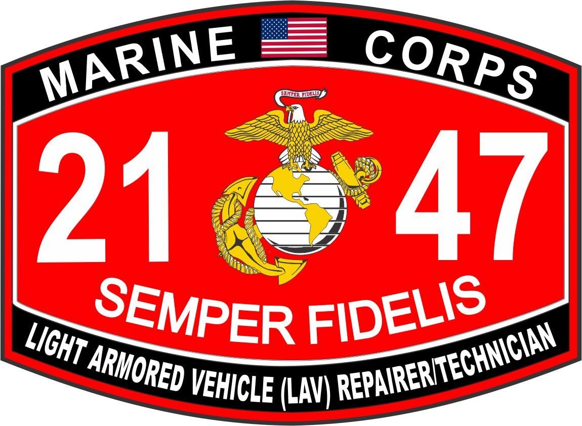 USMC MOS 2147 Light Armored Vehicle Repairer/Technician Decal 5.5"