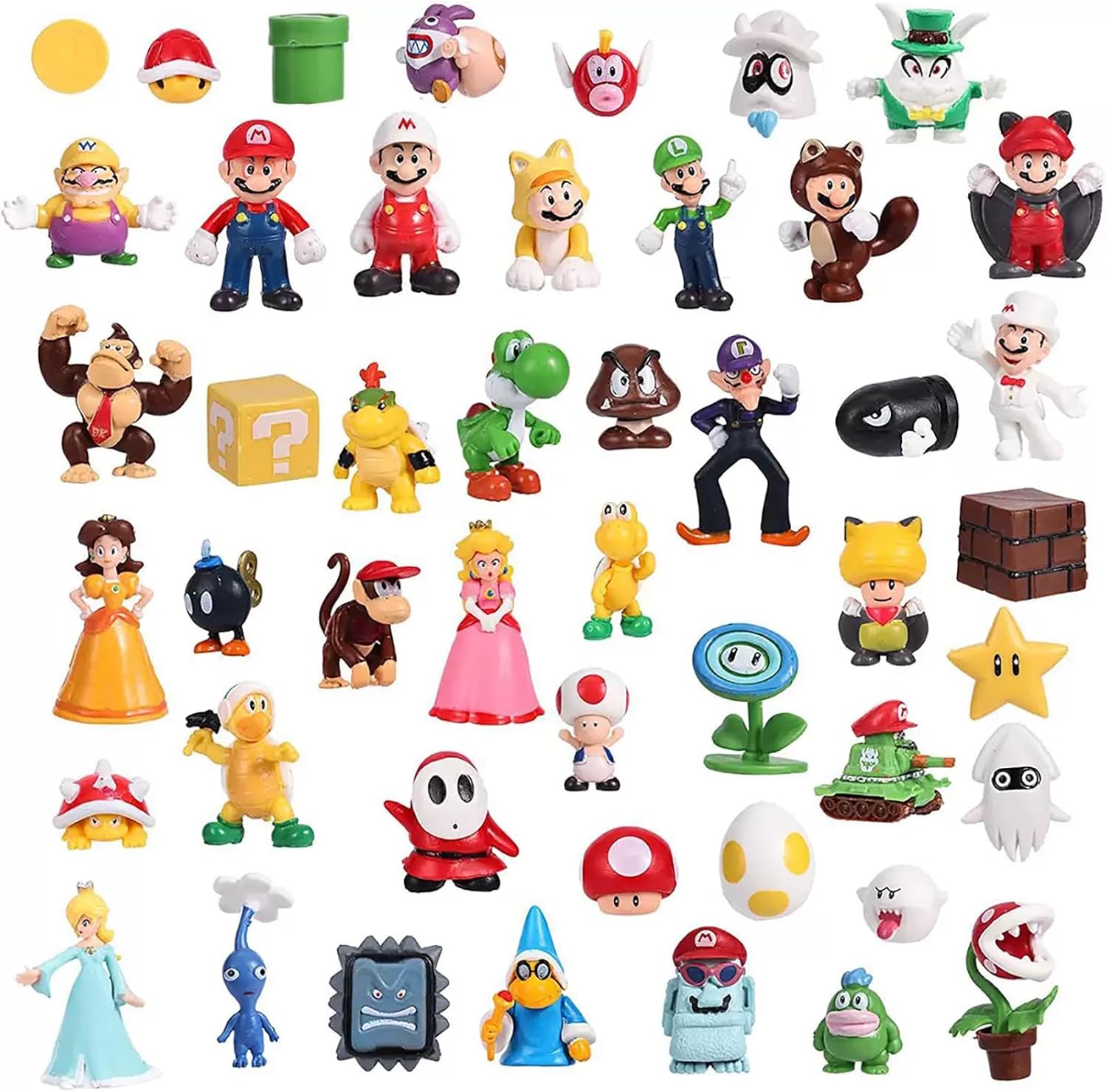48PCS Mario Inspired Mini Action Figures Set, Classic Game Characters Figurines, 2 Inch Toys for Cake Toppers, Party Favors & Collectibles