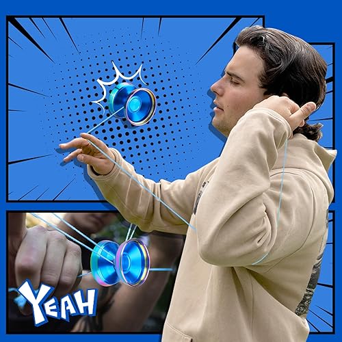 Miniatura 5 de FETESNICE Yoyo Yoyo profesional competitivo Yoyos bi-metal, Yoyo truco de yoyo para profesionales, aluminio + anillo de acero inoxidable 304 ultra