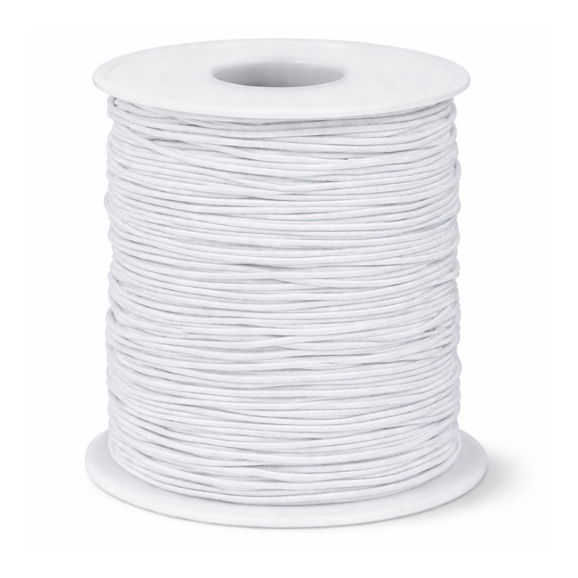 Trimming Shop White 1Mm Wide Elastic Sewing Thread For Shirring - Full Roll Of 500 Metres Stretch Cord - Spool Of Elastic String For Clothing And Jewellery Making