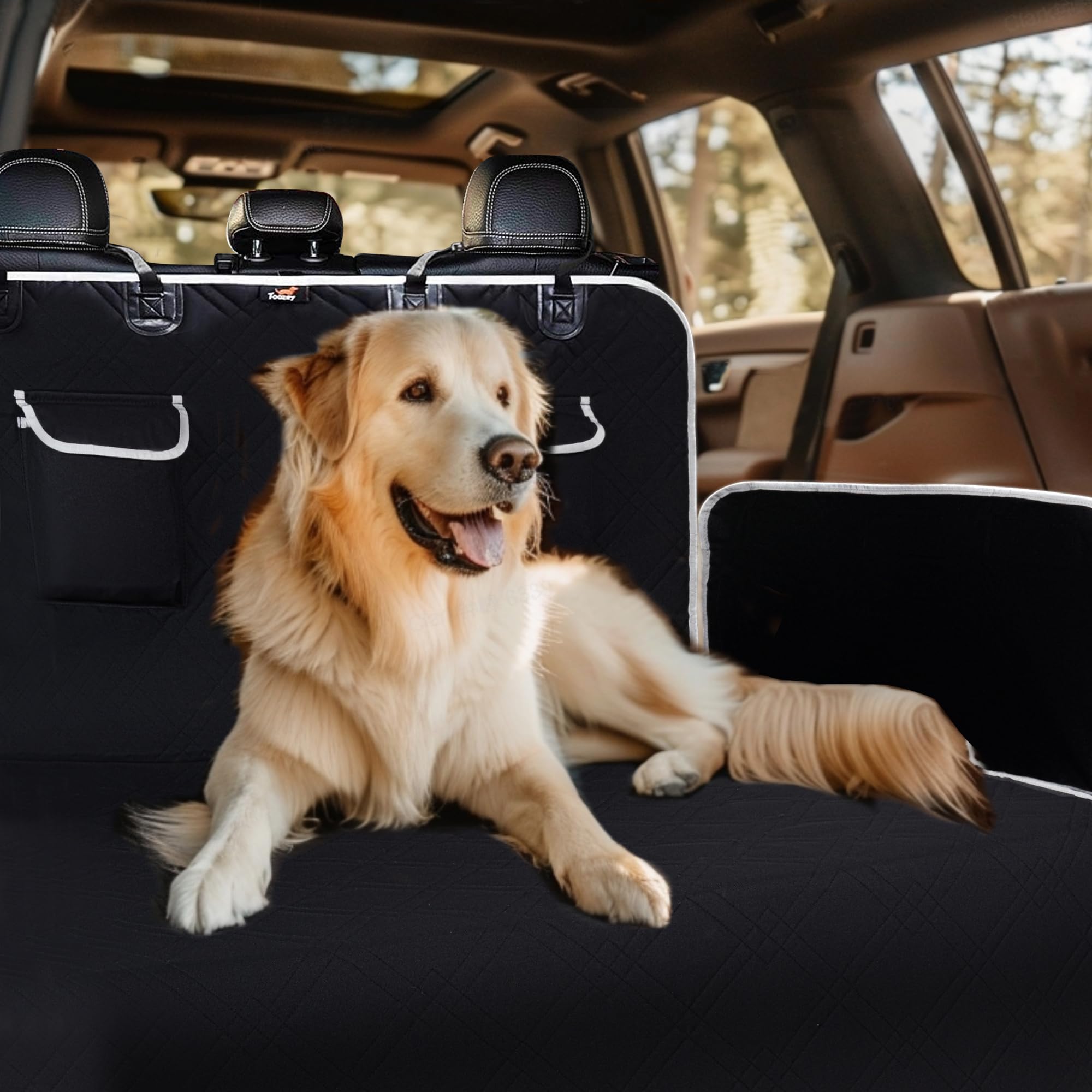 Kofferraumschutz Hund, Gesteppt & Robust mit Seitenschutz und Ladekantenschutz, wasserdichte Hundedecke Auto aus 600D Oxford, schützt vor Kratzern, Schmutz und Haaren, universell für SUV & Kombi