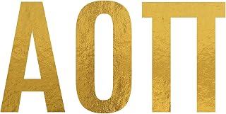 Alpha Omicron Pi Greek Sorority Sticker Decal, 2.5 Inches Tall, Gold Foil