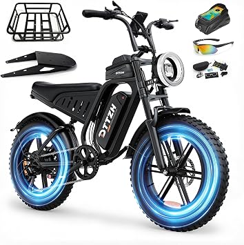 DTTZH Electric Bike with NFC & Password Unlock, Peak 2000/1500W, 48V 25/15Ah E-Bike, 80-60 Miles Electric Motorcycle, 20" Fat Tire Electric Dirt Bike for Adult