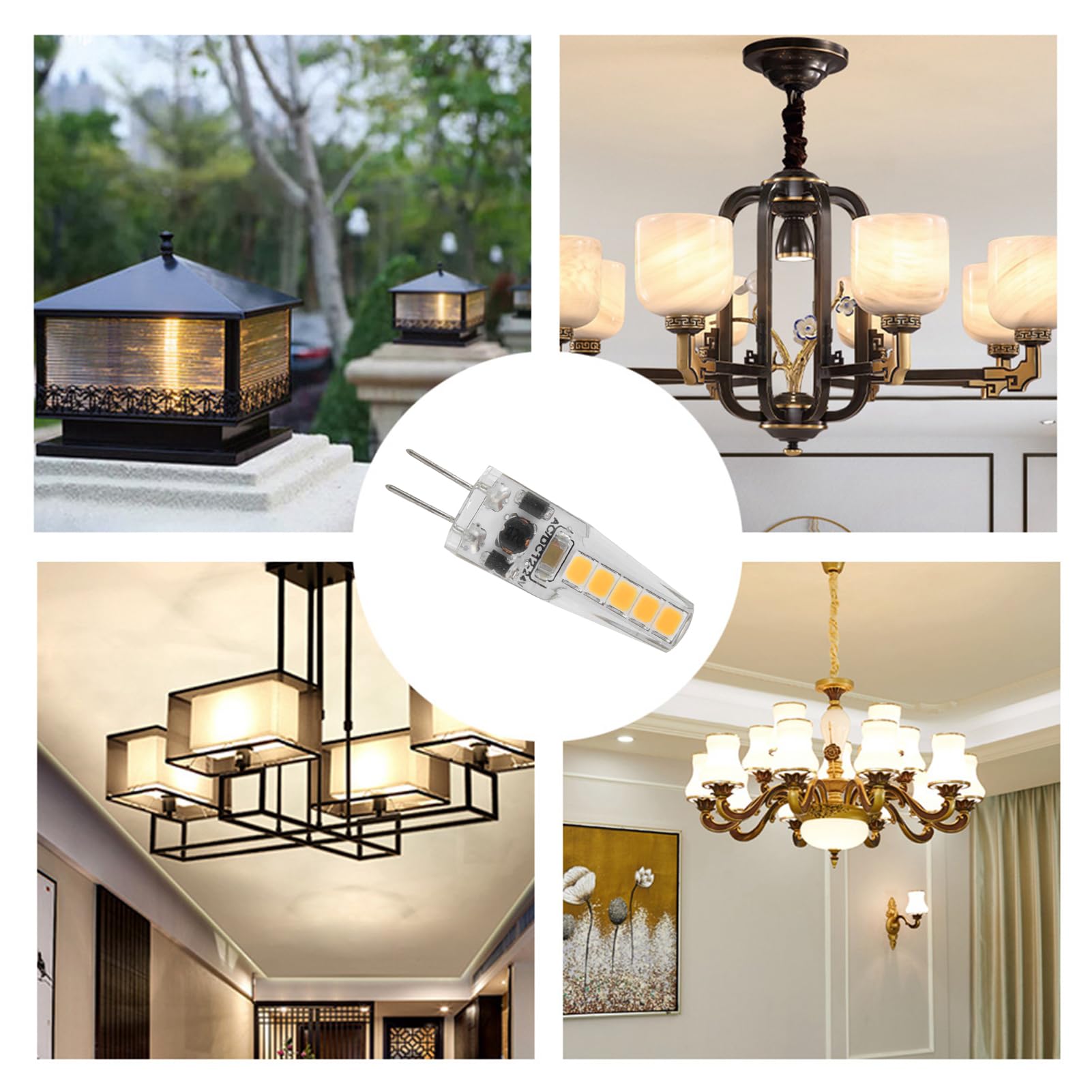 Lampadine Dimmerabili G4 LED Bianco Caldo 2700K,AC/DC 12-24V ha portato Lampadine G4,1.2W Sostituisce per 12W-15W Lampadina Alogene,125LM Risparmio Energetico LED Mini Lampadine,Confezione da 10