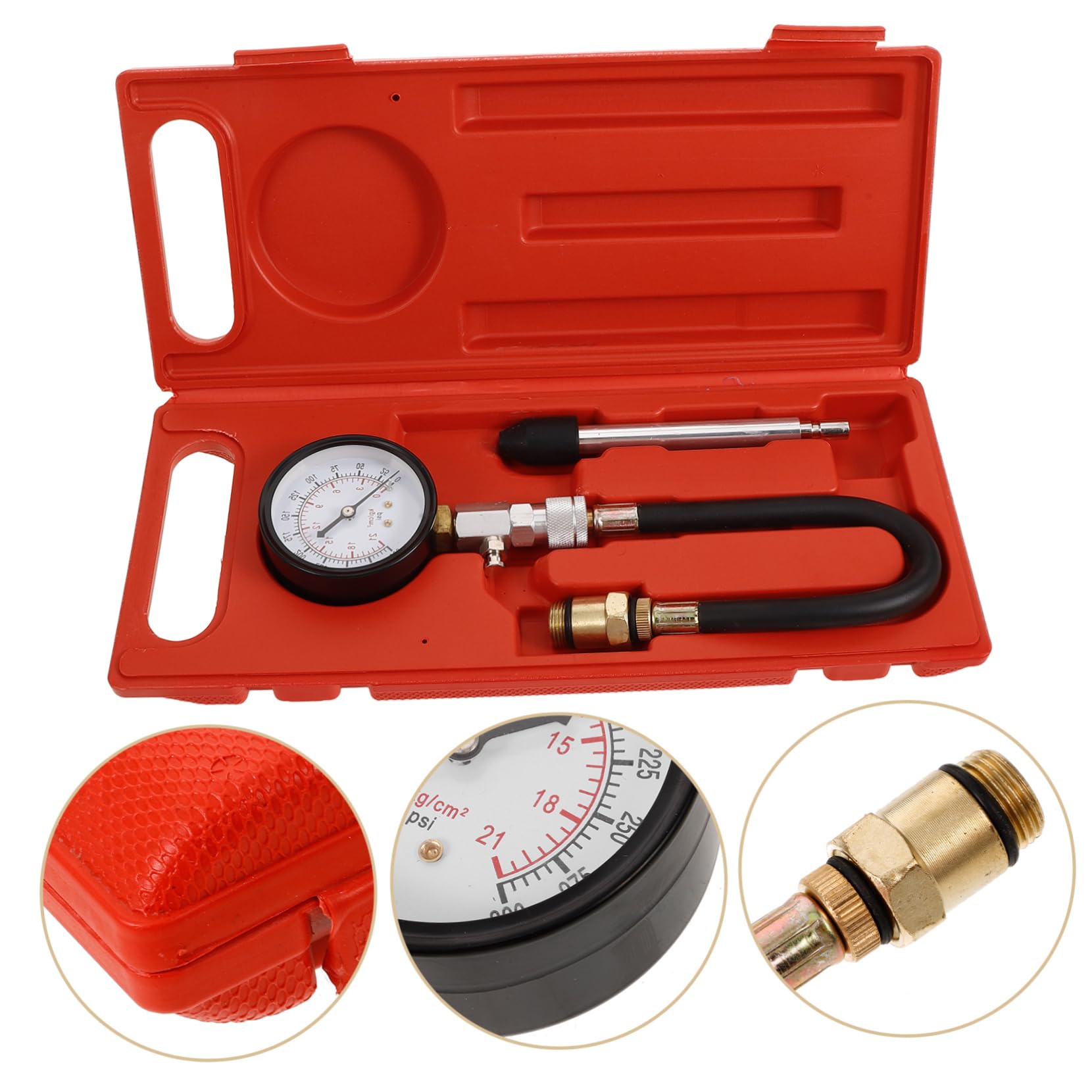 Kit Di Prova Del Manometro Di Compressione Del Motore 1 Set Per La Misurazione Della Pressione Del Cilindro Della Benzina