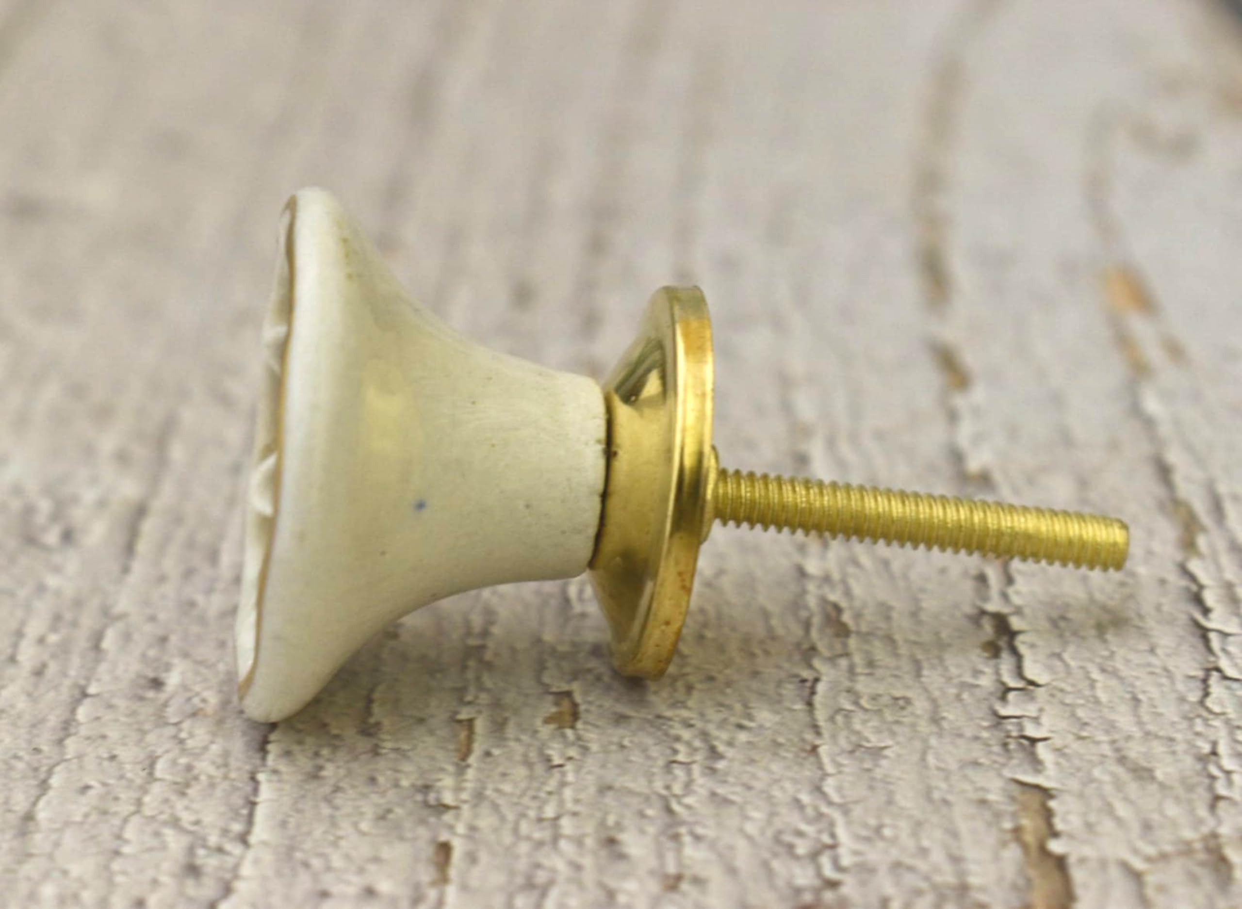ARTISNO White/Gold Ceramic Porcelain Door Knobs Furniture Drawer Bedside Cabinet Kitchen Pulls, Rich_f, 6 x 3.8 cm - Image 4