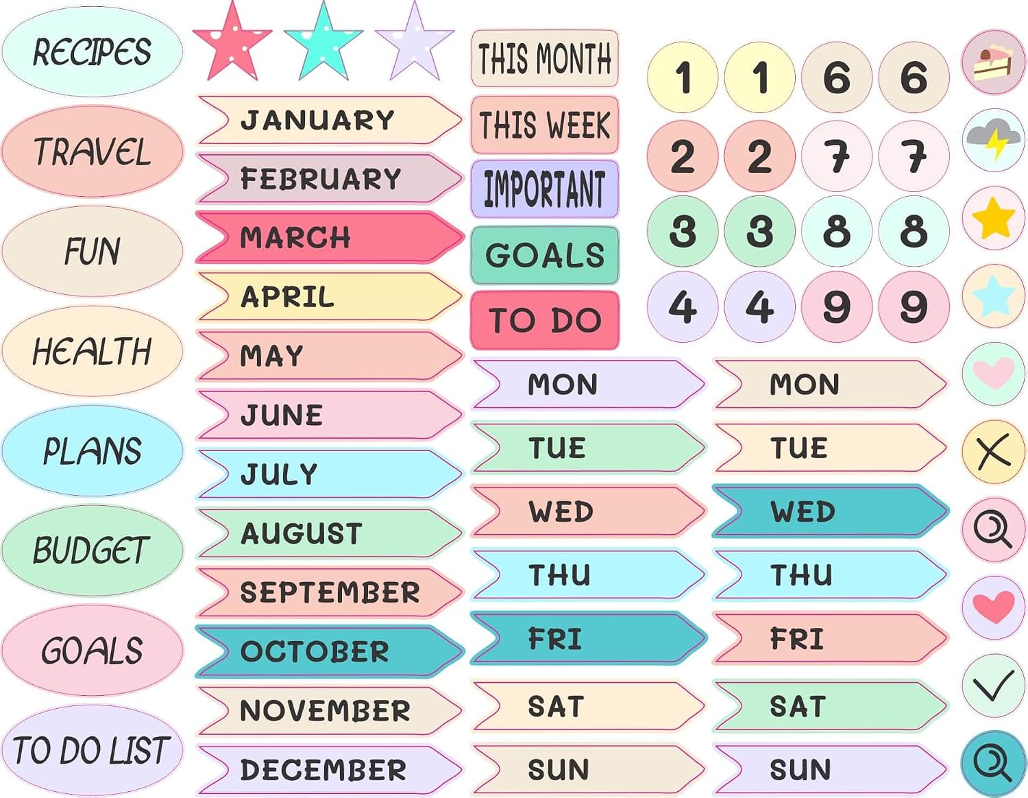 StickerTalk Planner Organization Sticker Collection
