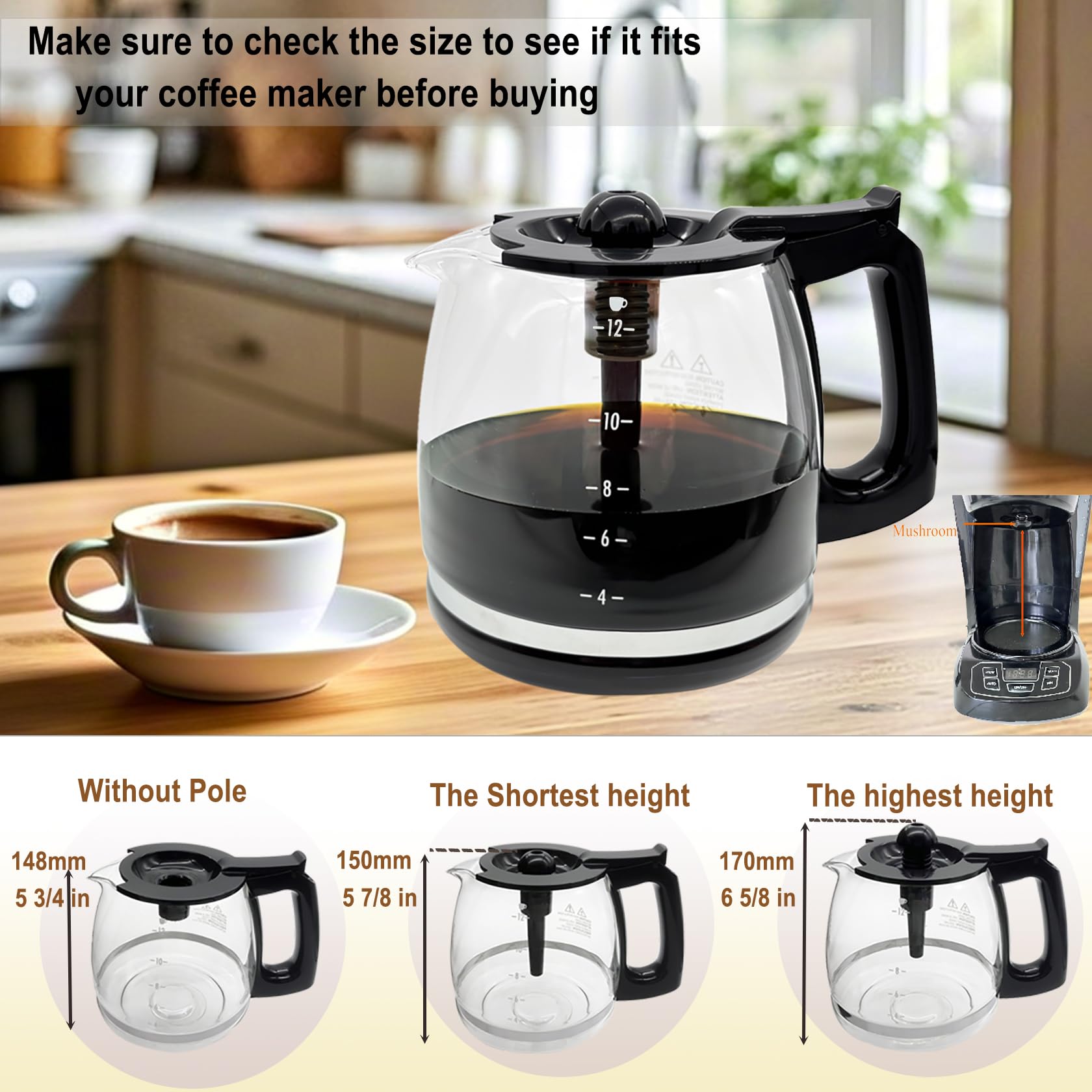 クイジナート CHW-12PCJ カラフェと付属品 Amazon.co.jp: Cuisinart 12カップ 交換用ガラスカラフェ ブラック 12