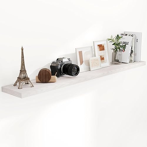 Miniatura 50 de Fun Memories Estantes flotantes de 36 x 8 pulgadas para pared, juego de 2 estantes de baño de granja, estantes de pared de madera de 36 pulgadas de