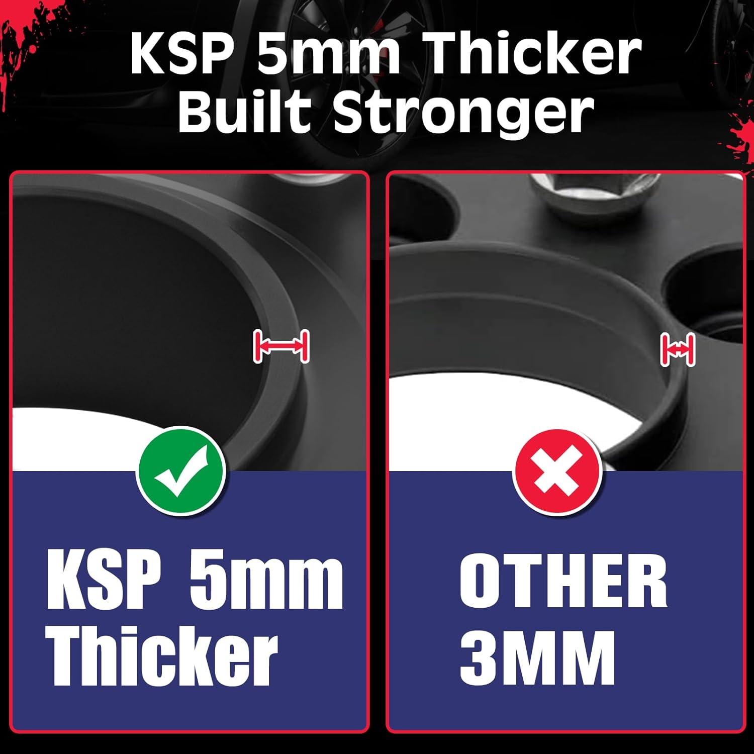 KSP 5x5 Wheel Spacers for Grand Cherokee 2011-2025, 1.5inch 5x127mm Hubcentric Spacer fit Wrangler JL/JLU 2018-2025, 38mm Thick Spacer with 71.5mm Hub bore M14x1.5 Stud Work On Gladiator
