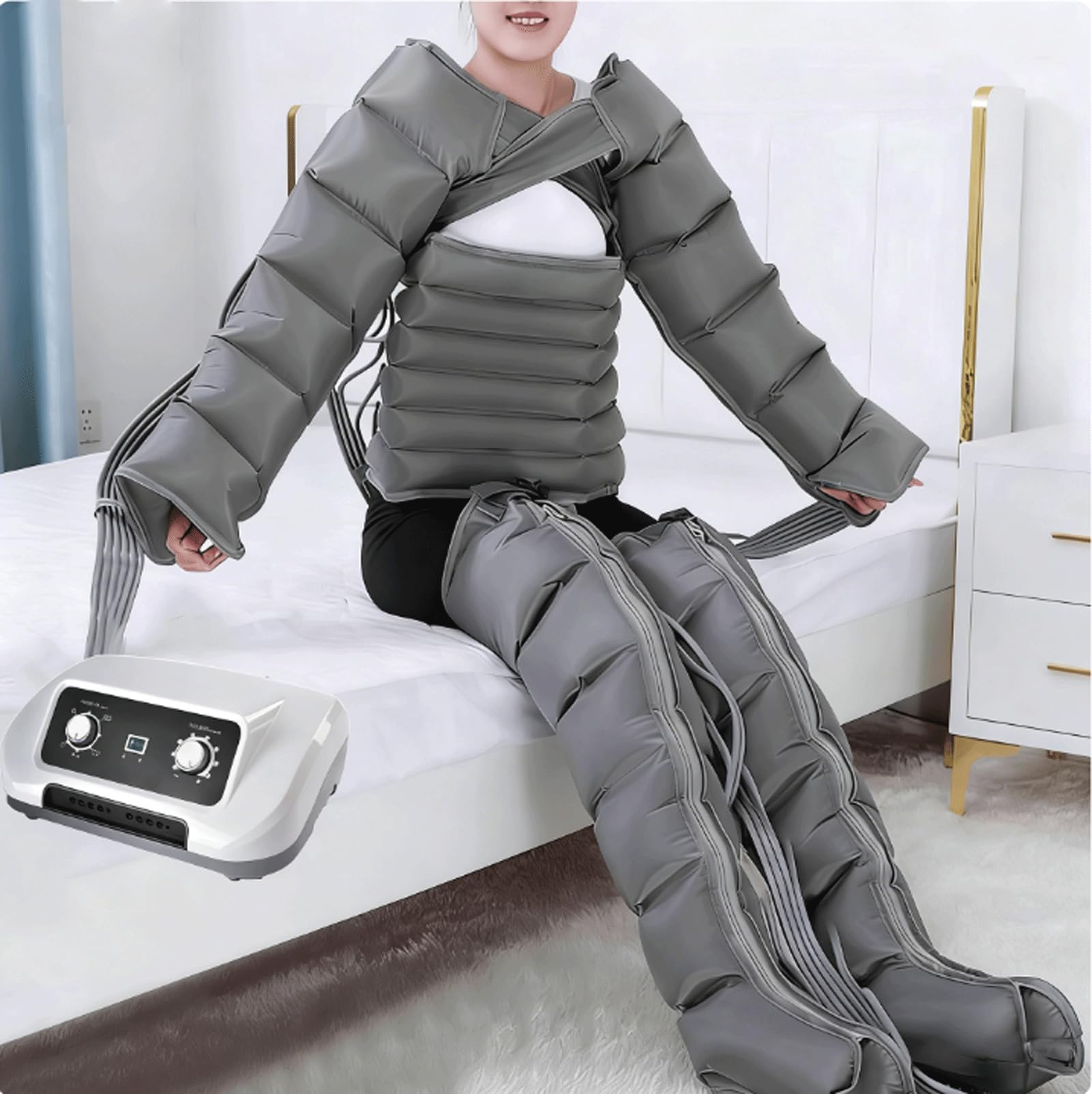 SXSLTSA Lymphatic Drainage Massager, Leg Massagers for Pain and Circulation, Pressotherapy and Lymphatic Drainage, Foot and Calf Massager Ideal Home-based Lymphatic Therapy