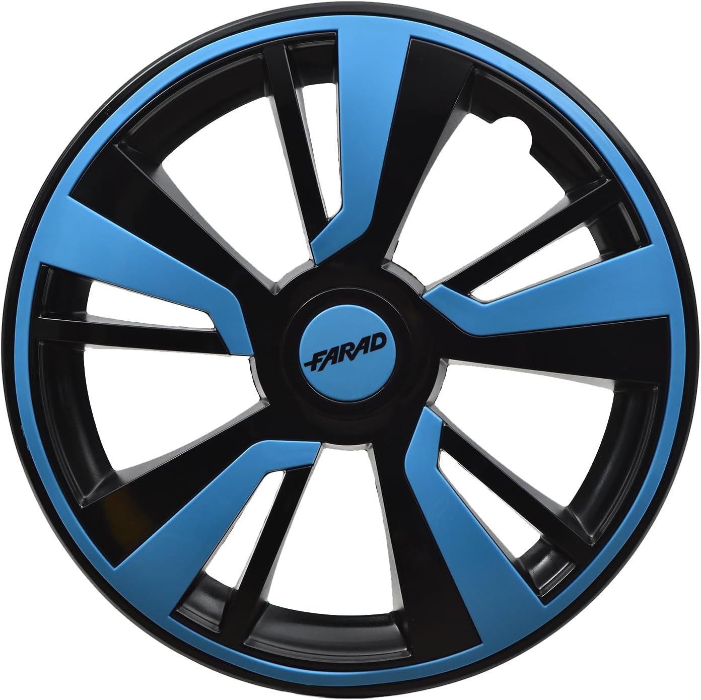 OMAC - Black with Blue Hub Caps 16 Inch Set of 4, Tapas para Rines 16, Premium Wheel Covers 16 Inch, R16 Rim Cover Set, Snap On Durable Car Replacement Exterior Accessories