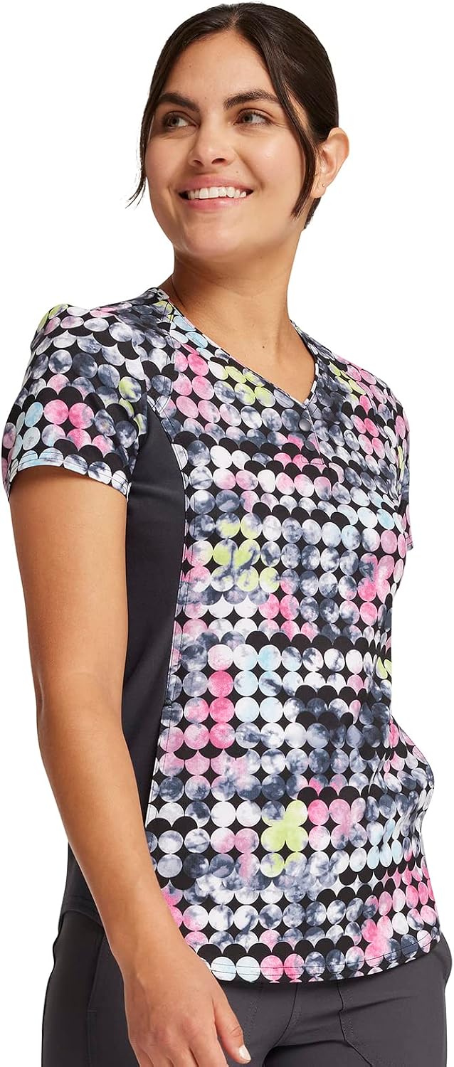Cherokee iFlex Women Scrubs Top V-Neck Print CK732