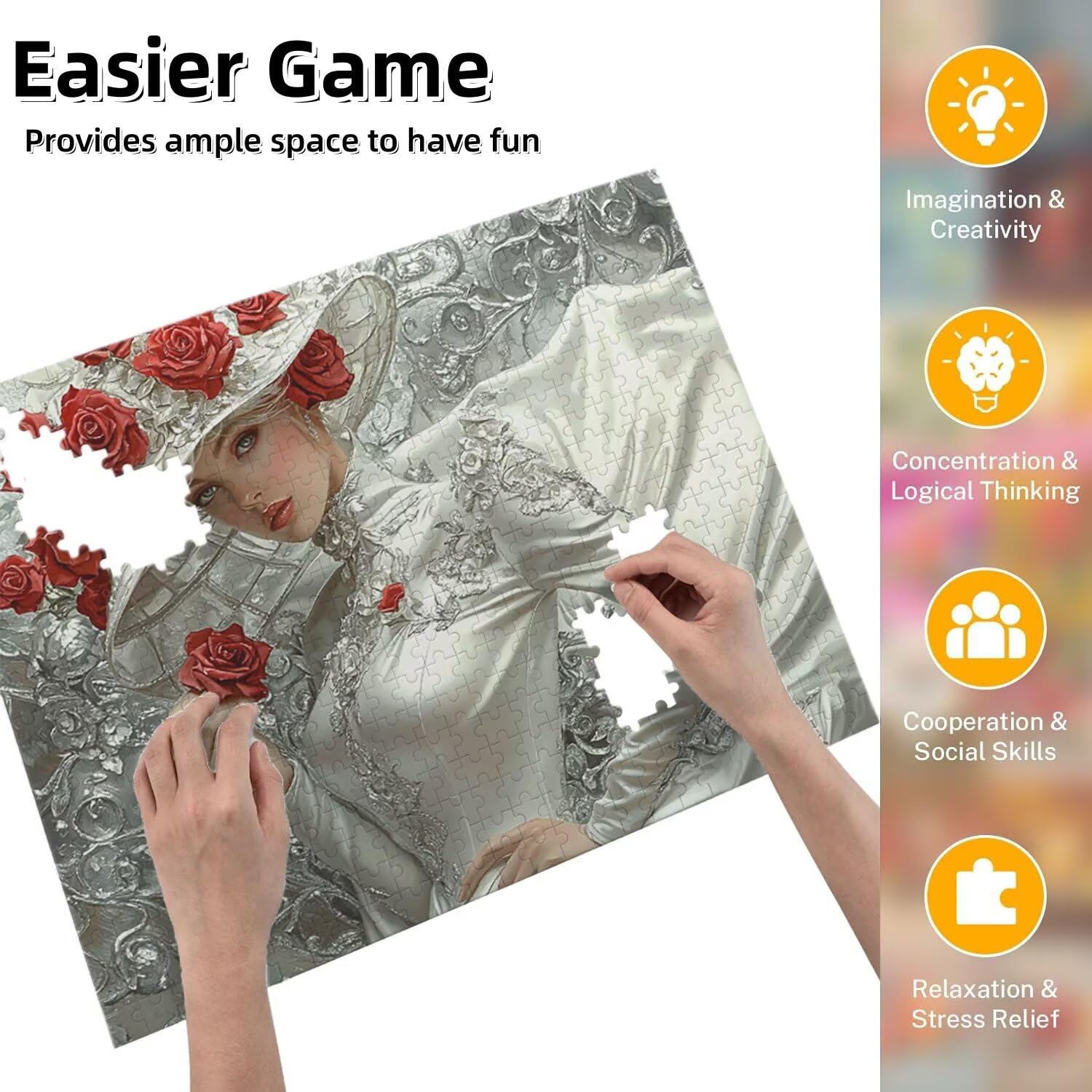 Jigsaw Puzzle, 6000 Pezzi Puzzle Classici, Donna Con Cappello Puzzle Rilassamento Intelligence, Mpossibile Difficile Puzzle Impegnativo per Adulti Puzzle Gioco Familiare, Regalo per Amore fr0-1186