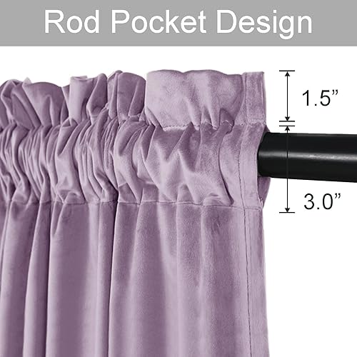 Miniatura 230 de Cortinas de terciopelo JIUZHEN, cortinas opacas suaves de terciopelo retro para dormitorio, cortinas elegantes con reducción de ruido y Rosa