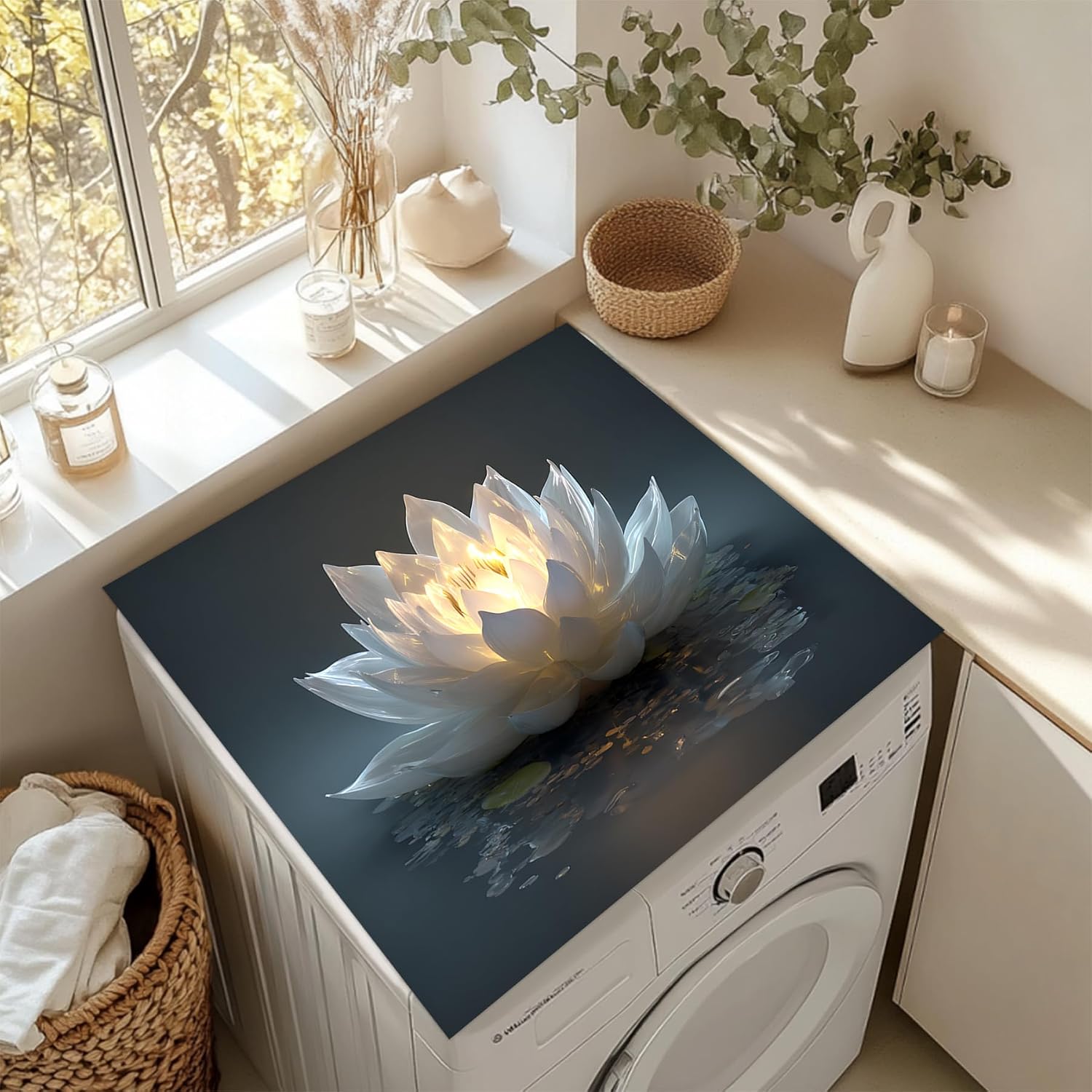 Washer Dryer Dust Cover Mat for Top：Non-slip Dryer Top Protector Mat for Kitchen Laundry Room 23.6 x 19.7 inch (MAI-W2774) thumbnail