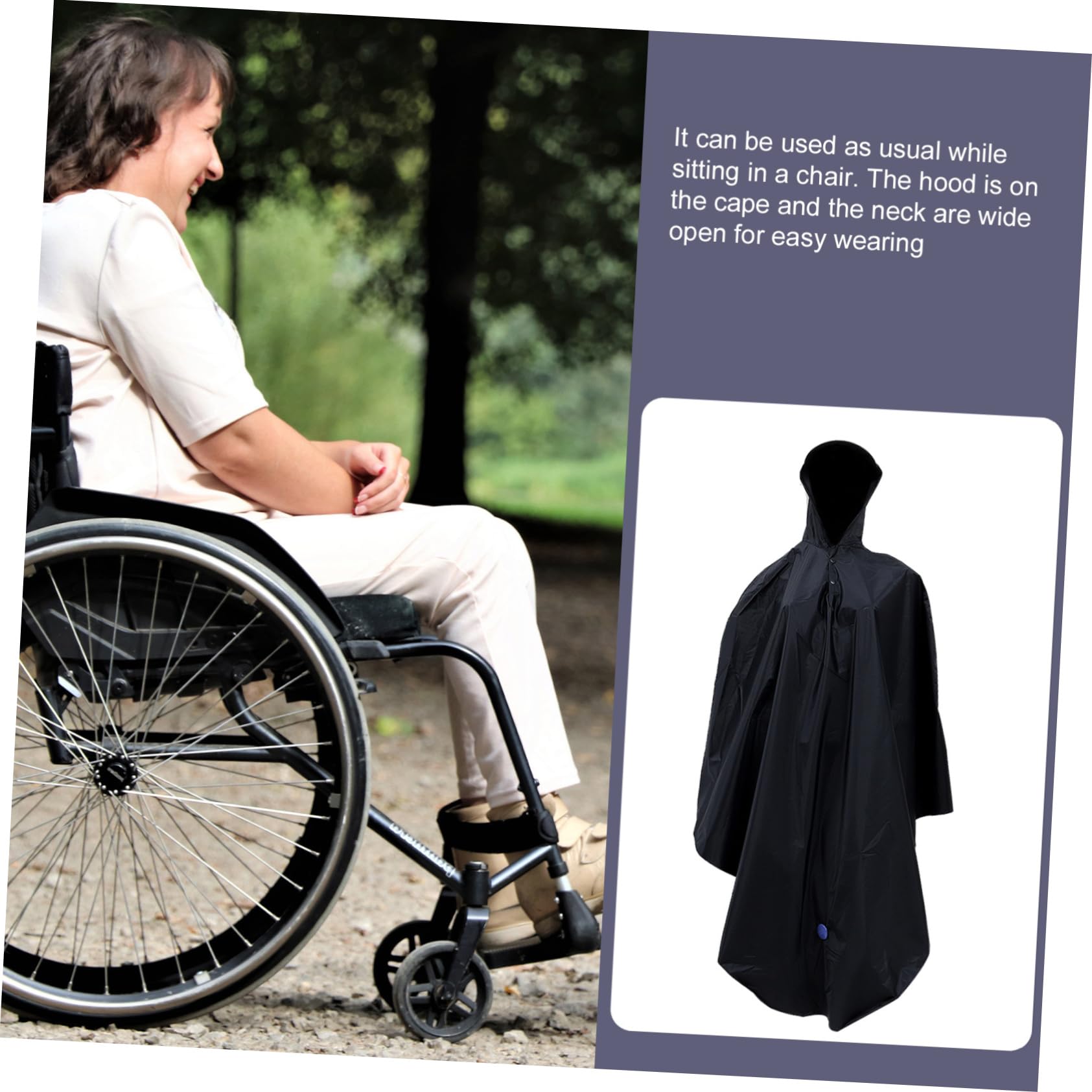 GALPADA Mantellina Antipioggia Per Bicicletta Con Cappuccio Poncho Windproof Per Attività Outdoor Blu