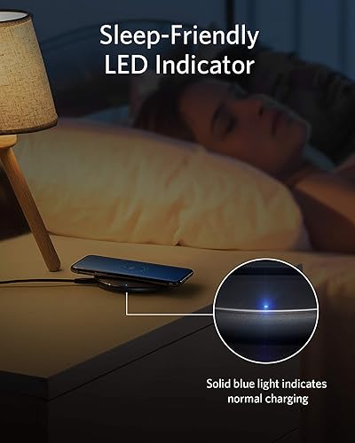 Miniatura 7 de Cargador inalámbrico 313 Anker (almohadilla), certificado Qi de 10 W Max para iPhone 14/14 Pro/14 Pro Max/13/13 Pro Max, AirPods (sin adaptador de