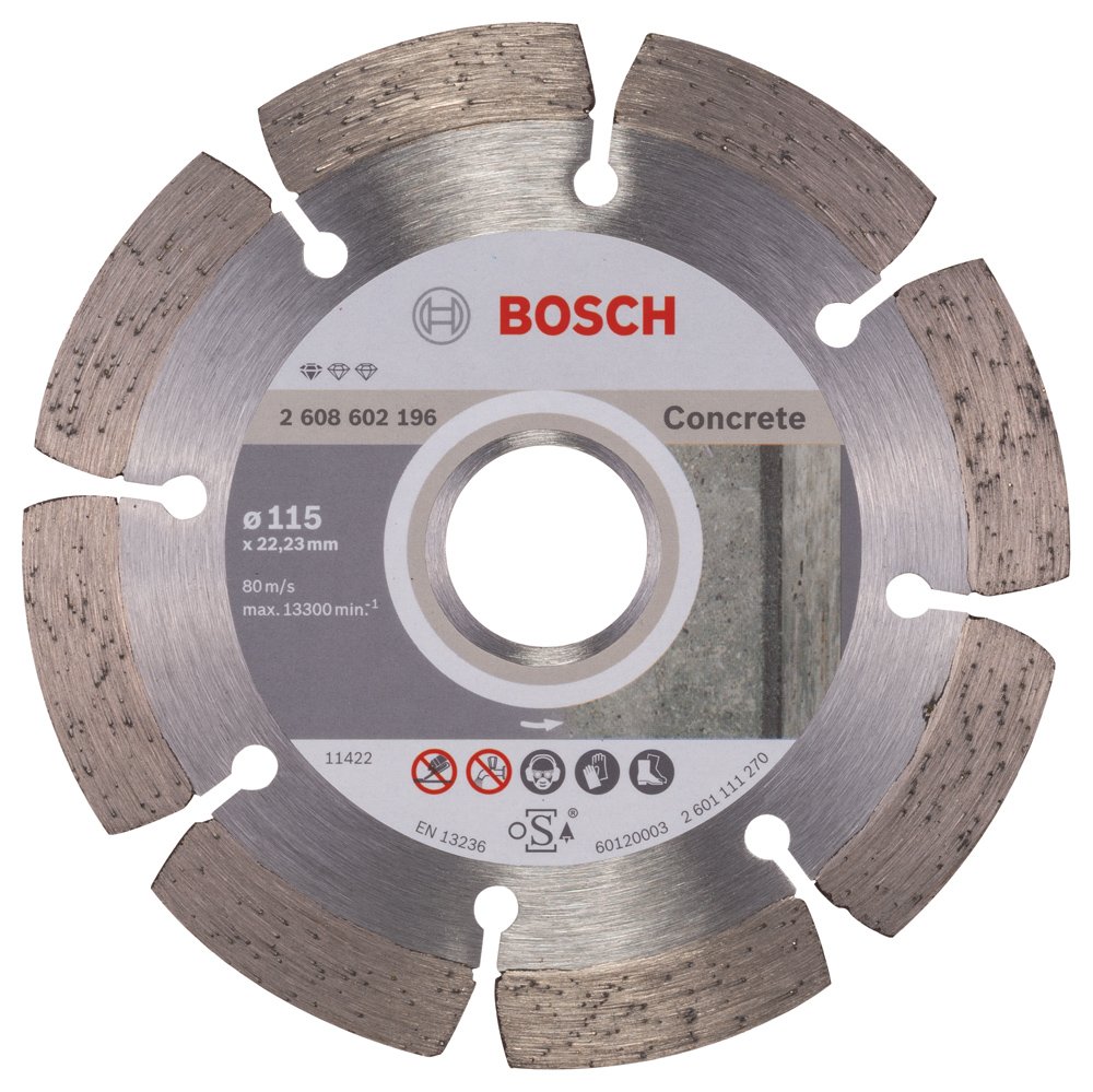 Bosch Professional 2608602196 Standard for Concrete Diamond Cutting disc, Silver/Grey, 115 mm