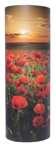 Urna para esparcir cenizas, tubo; urna biodegradable y respetuosa con el medio ambiente, Poppy Sunset Large