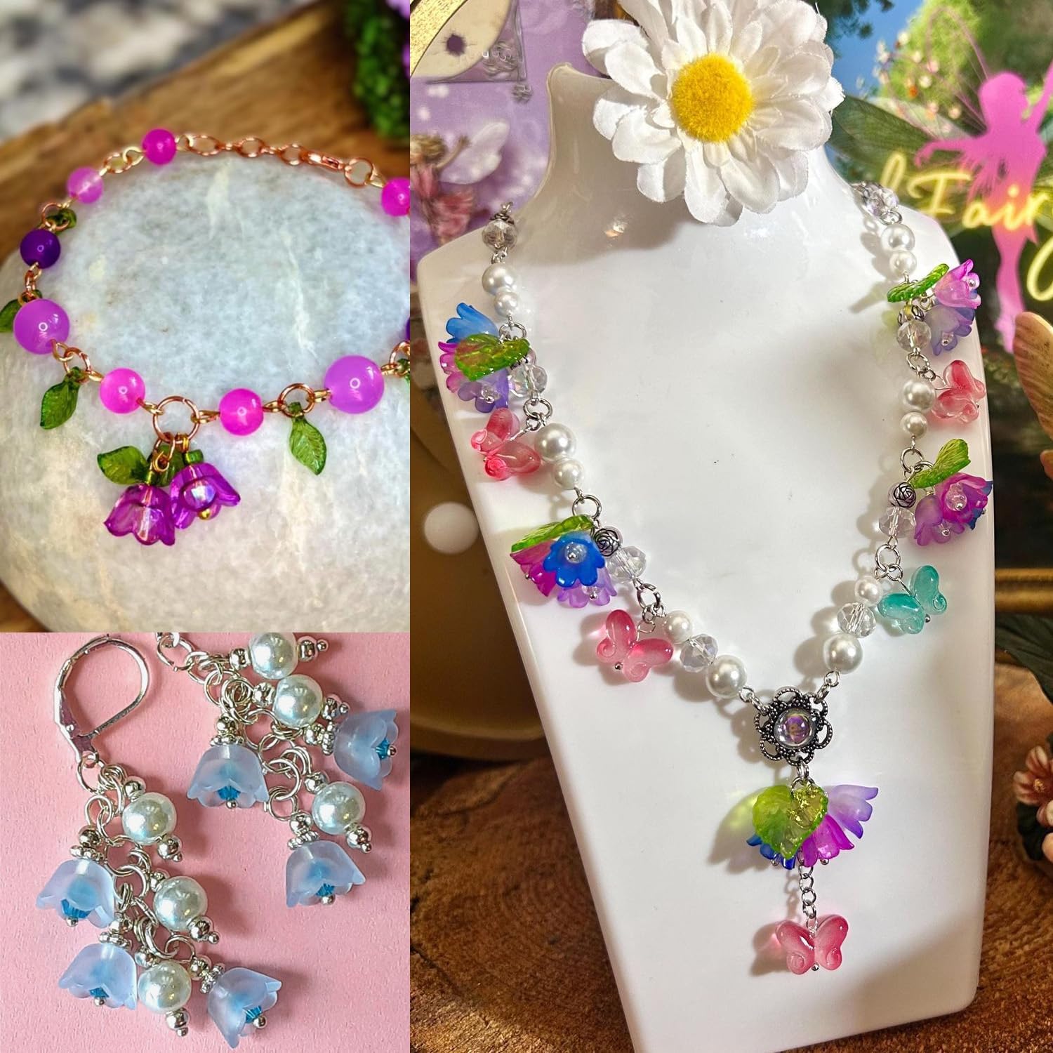 300pcs Acrylic Flower Beads, Assorted Color Bellflower Cute Cap Flower Beads for Floral Charms Crafts,Bracelets, Necklaces, Jewelry Making - Image 5