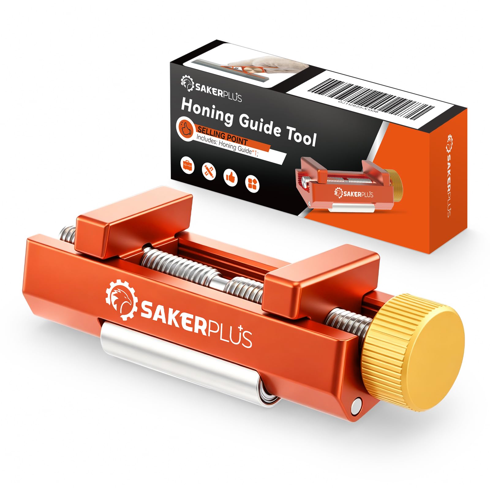 SakerPlus Chisel Sharpening Jig, Honing Guide Tool,Off-Center Sharpening Holder for Woodworking Chisels and Planer Blades, Width 0.2–2.55 Inches (Guide*1)