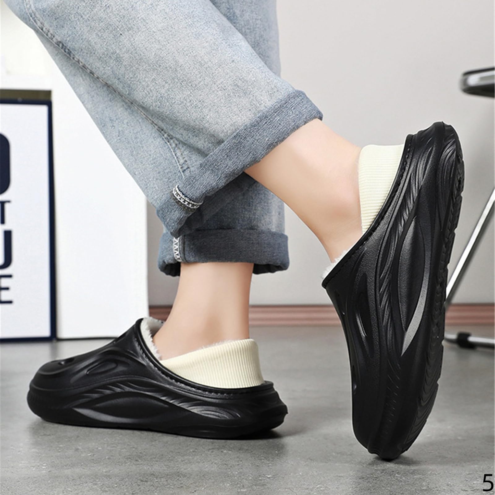 Pantofole Donna Da Uomo In Cotone Per Abbigliamento Autunnale E Invernale Eva Impermeabile Antiscivolo Interni Domestici