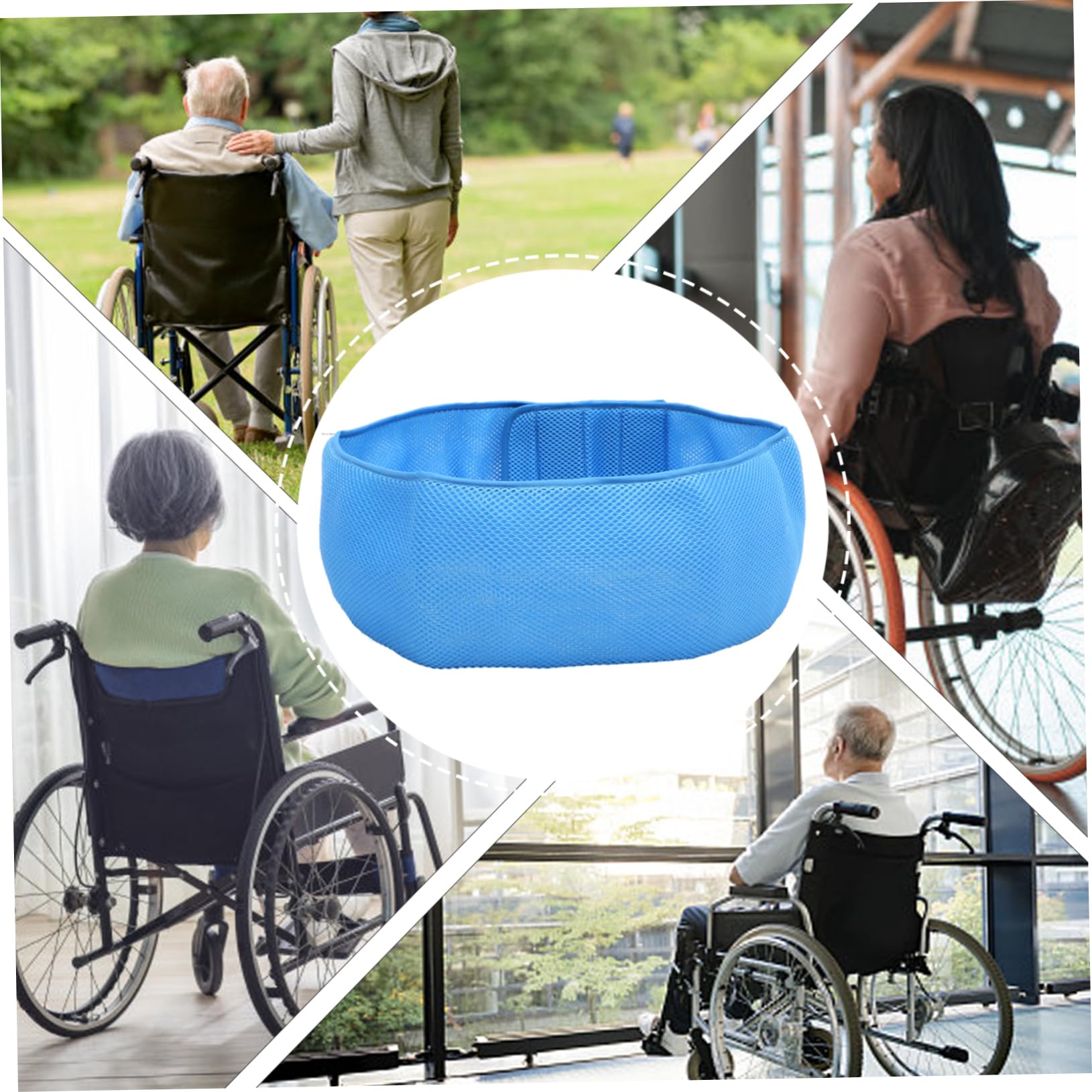 BUTIFULSIC 1pc Wheelchair Chair Waist Lap Strap Adjustable Lap Straps Chair Sash Wheel Chairs Light Weight Mobility Scooter Lightweight Wheelchair Transfer Blue