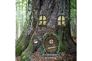 TREE FAIRY DOOR AND WINDOW - Sweet Easter Fairy Elf Home Decoration...