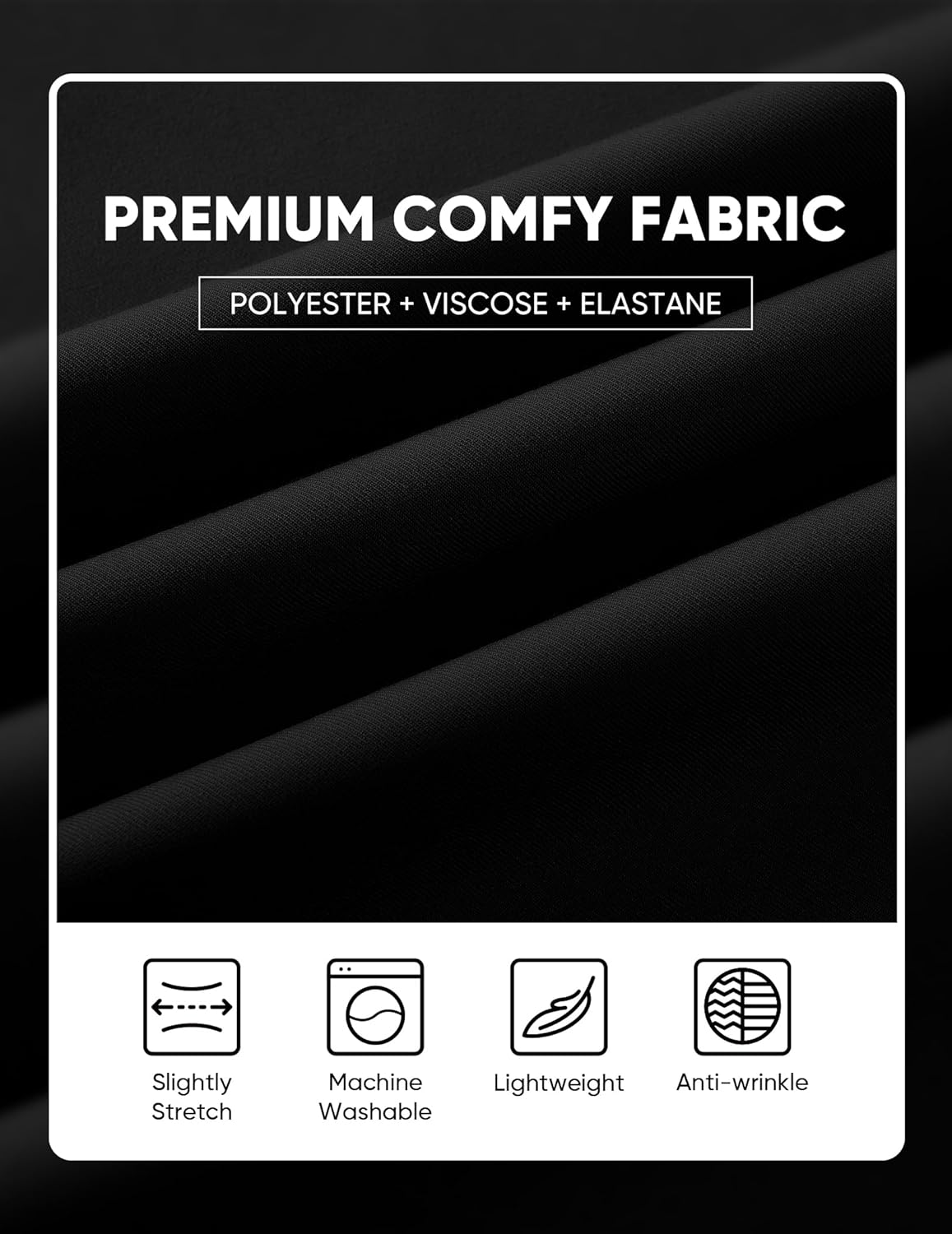 JMIERR Mens Baggy Casual Dress Pants Lightweight Pleated Old Money Wide Leg Pants Loose Relaxed Fit Trousers - Image 7