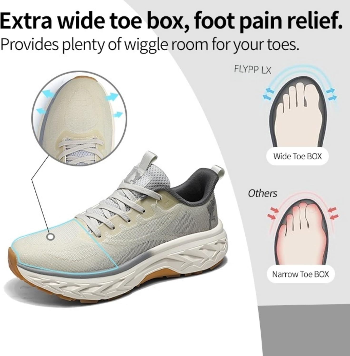 Men's and Women's Barefoot Running Shoes with Wide Toe Box & Zero Drop Sole - Non-Slip Lightweight Athletic Sneakers for Trail, Hiking, Gym, Walking - Image 3