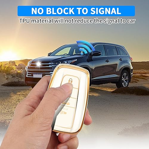 Miniatura 9 de QBUC Funda para llavero Toyota con llavero de TPU de alta calidad, adecuada para Highlander RAV4 Camry Avalon C-HR Corolla GT86 2018-2024 (estilo