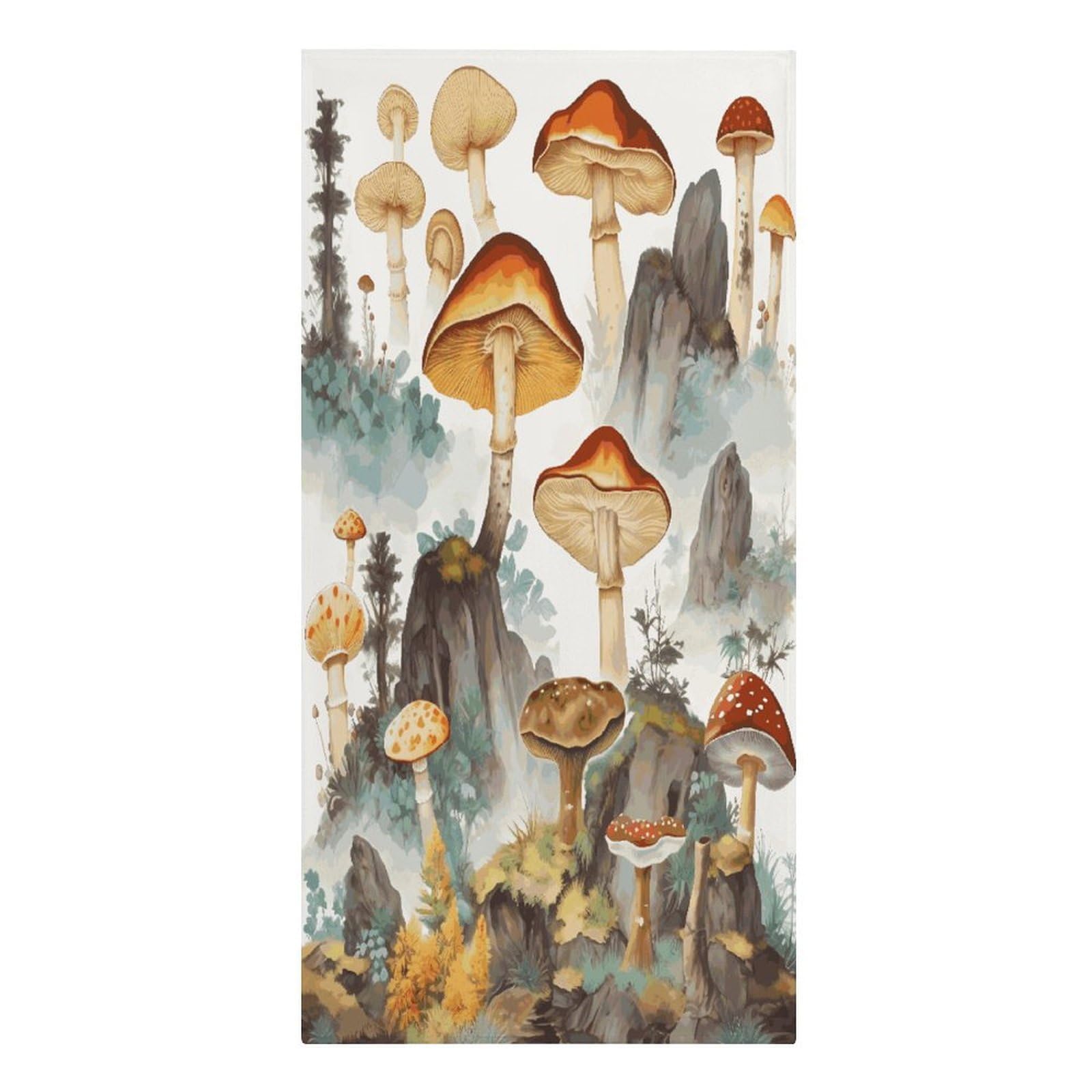 Fekiloot Men's Style Japanese Painting Mushroom Large Beach Towel, Travel Towel For Adults Wo, Pool Towels For Beach, Camping, Swim Pool, Gym, Sports& Yoga 61.4"X30.3"