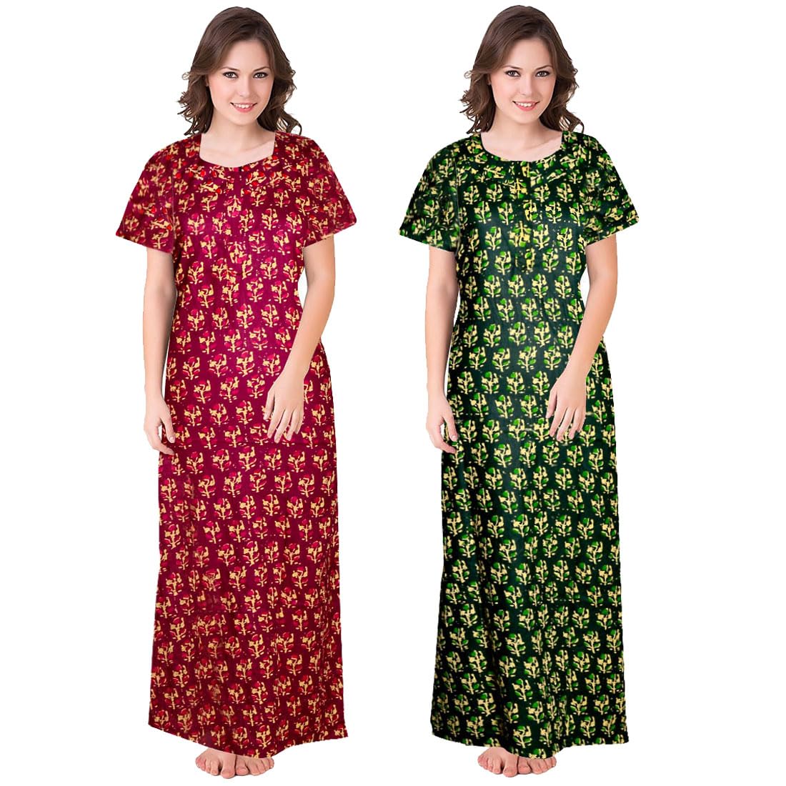 prathavastra Women Printed Cotton NightyCOMBONT2558 Free Multicolour-picture-39