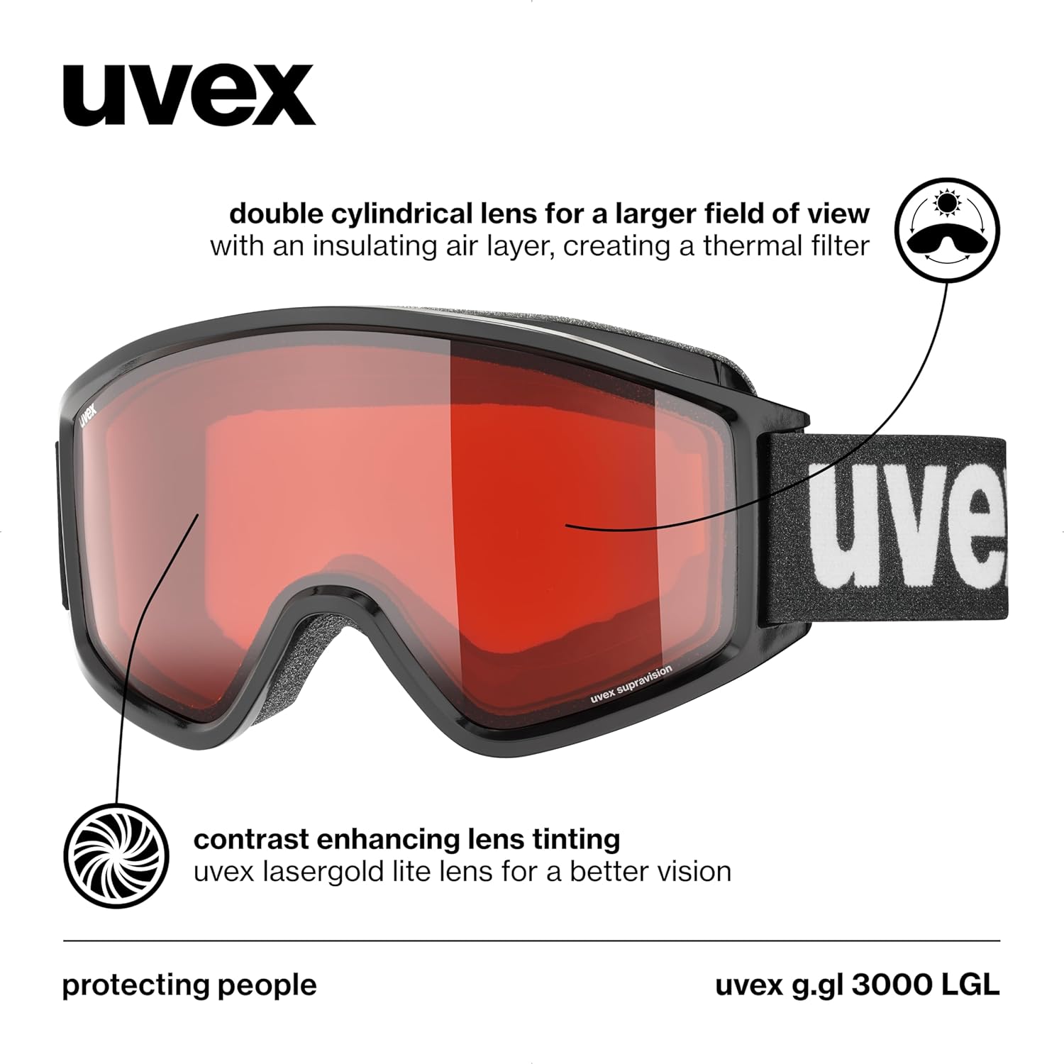 Uvex Unisex G.gl 3000 Lgl ski goggle