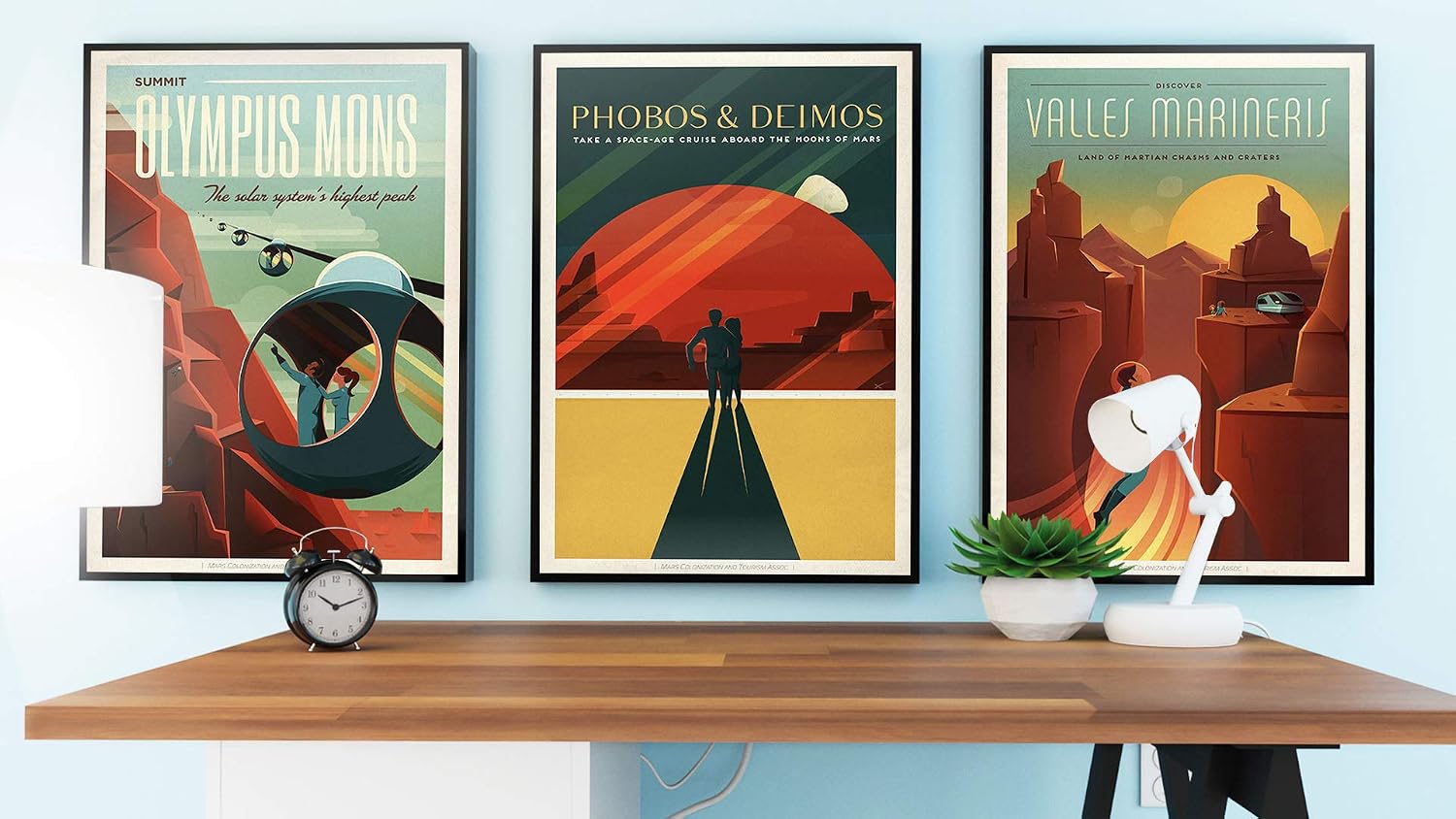 Boomeks SpaceX Vintage Space Travel Posters - SPACEX MARS POSTERS - 3 Pieces Space Theme Wall Arts For Home, Office, Kidsroom, Classroom (Set of 3) - 16X24 inches