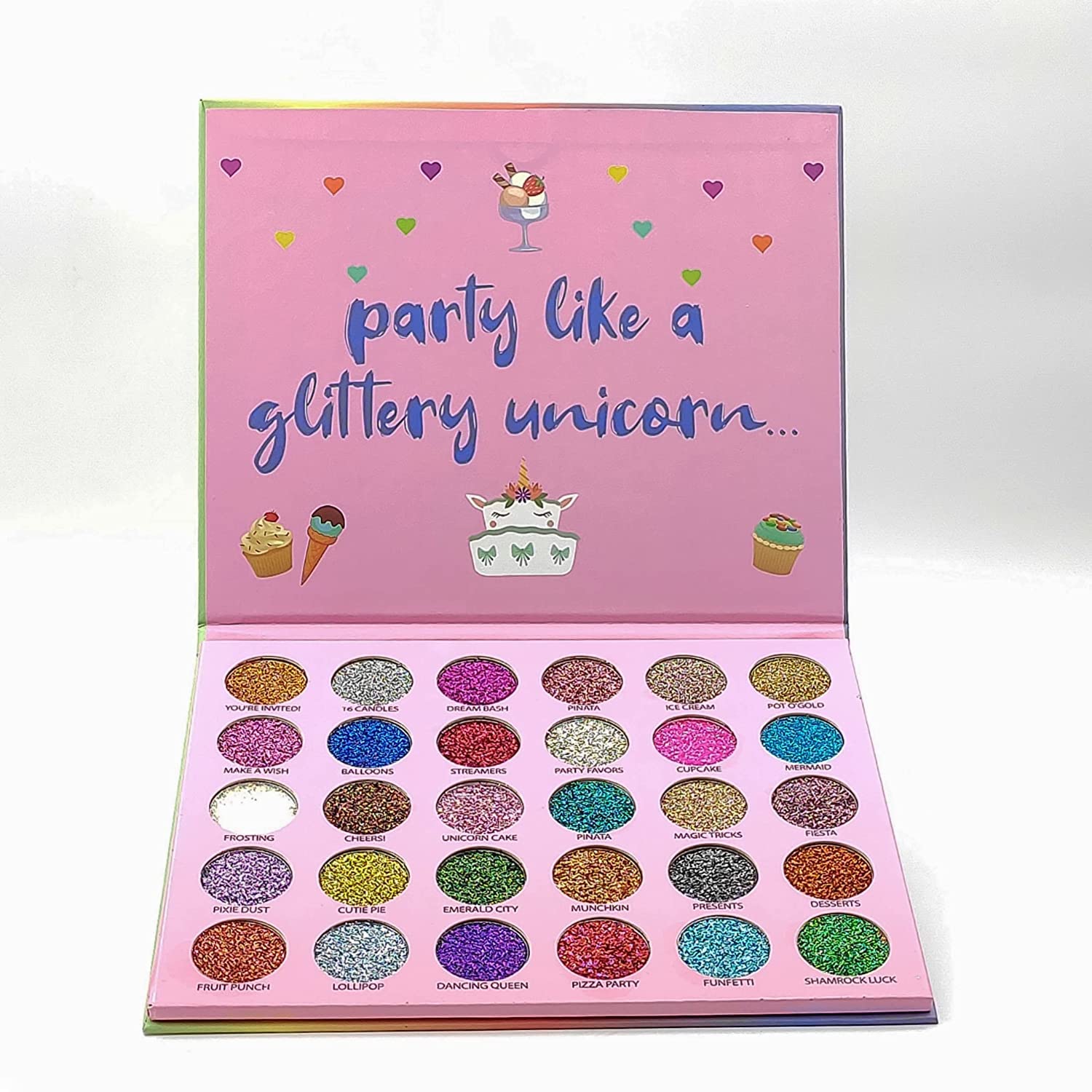 CHITROSE Beauty 30 Glittery Shades Unicorn Glitter Eyeshadow Palette