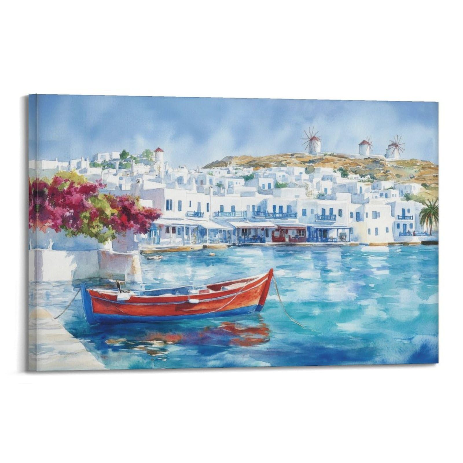 xiaoxiaoshen Mykonos Greece Coastal Island Scene Scenic Greek_9 Canvas Poster Wall Art Prints Room Aesthetic Murals Bedroom And Living Decorations 24x36inch(60x90cm)