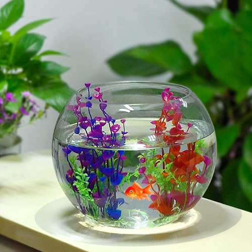 Miniatura 2 de shlutesoy Simulación Plantas de agua de plástico Acuario Tortuga Tanque Paisajismo Púrpura