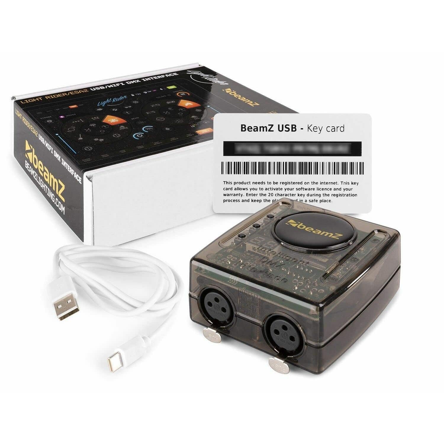 BeamZ DMX WIFI - Interface USB DMX avec WIFI, Contrôle de vos Effets d'Éclairage, Logiciel Easy Stand Alone 2, 128 Canaux DMX, Idéal DJ Professionnels et DJ Mobiles