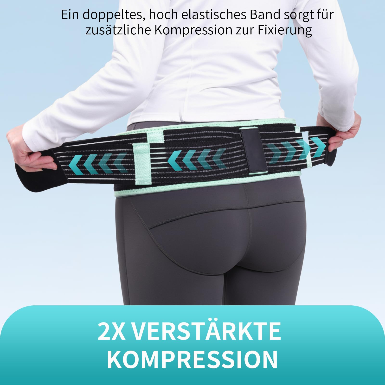 ENLUNTRA Iliosakralgürtel zur Linderung von Schmerzen im Iliosakralgelenk, Ischias-, Becken-, Bein-, Hüft- und Kreuzschmerz; Ischias-Schmerzlinderungsbandage mit rutschfesten Streifen;