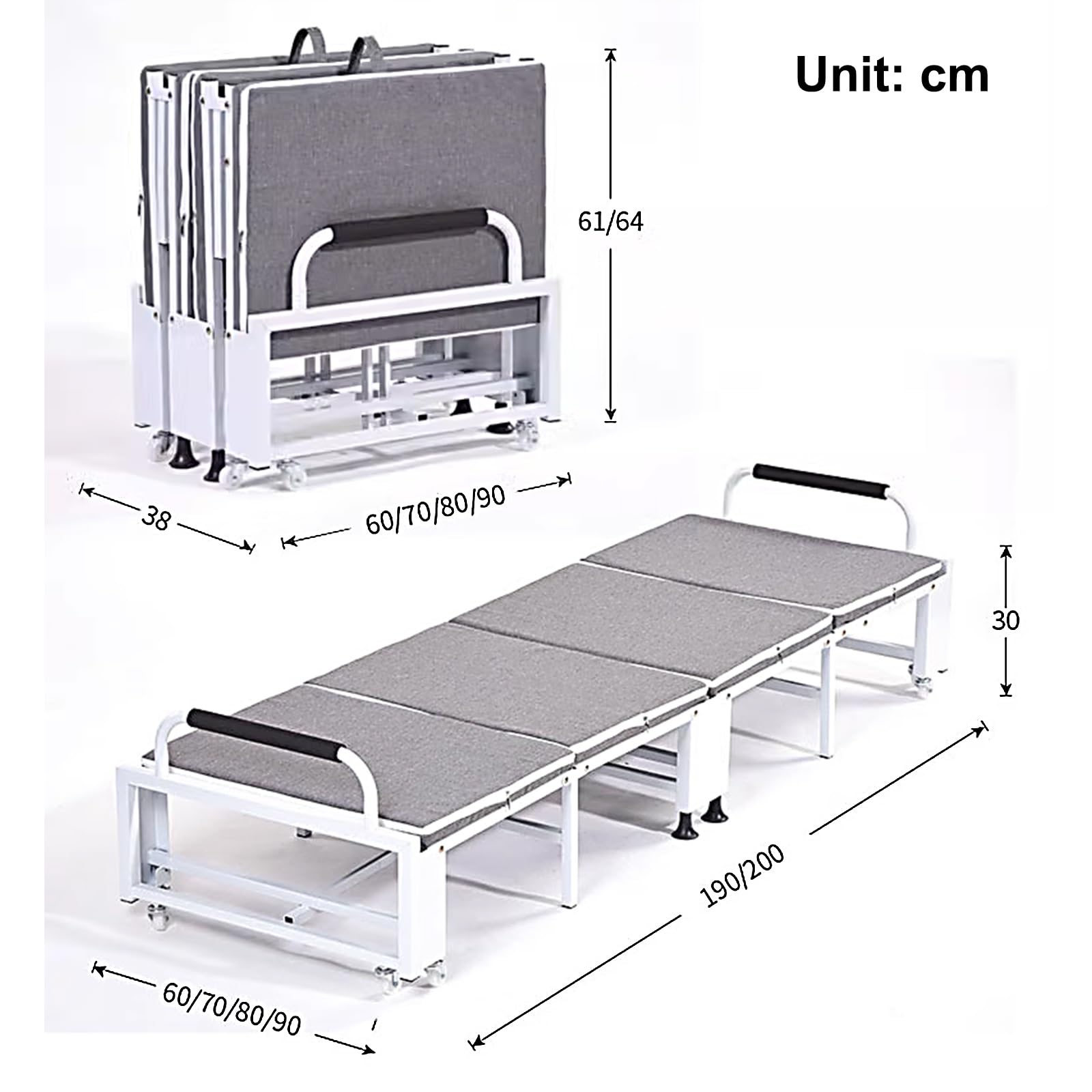折りたたみベッド マットレス付き 金属製 190*80 折りたたみベッド マットレス付き 金属製 190*80