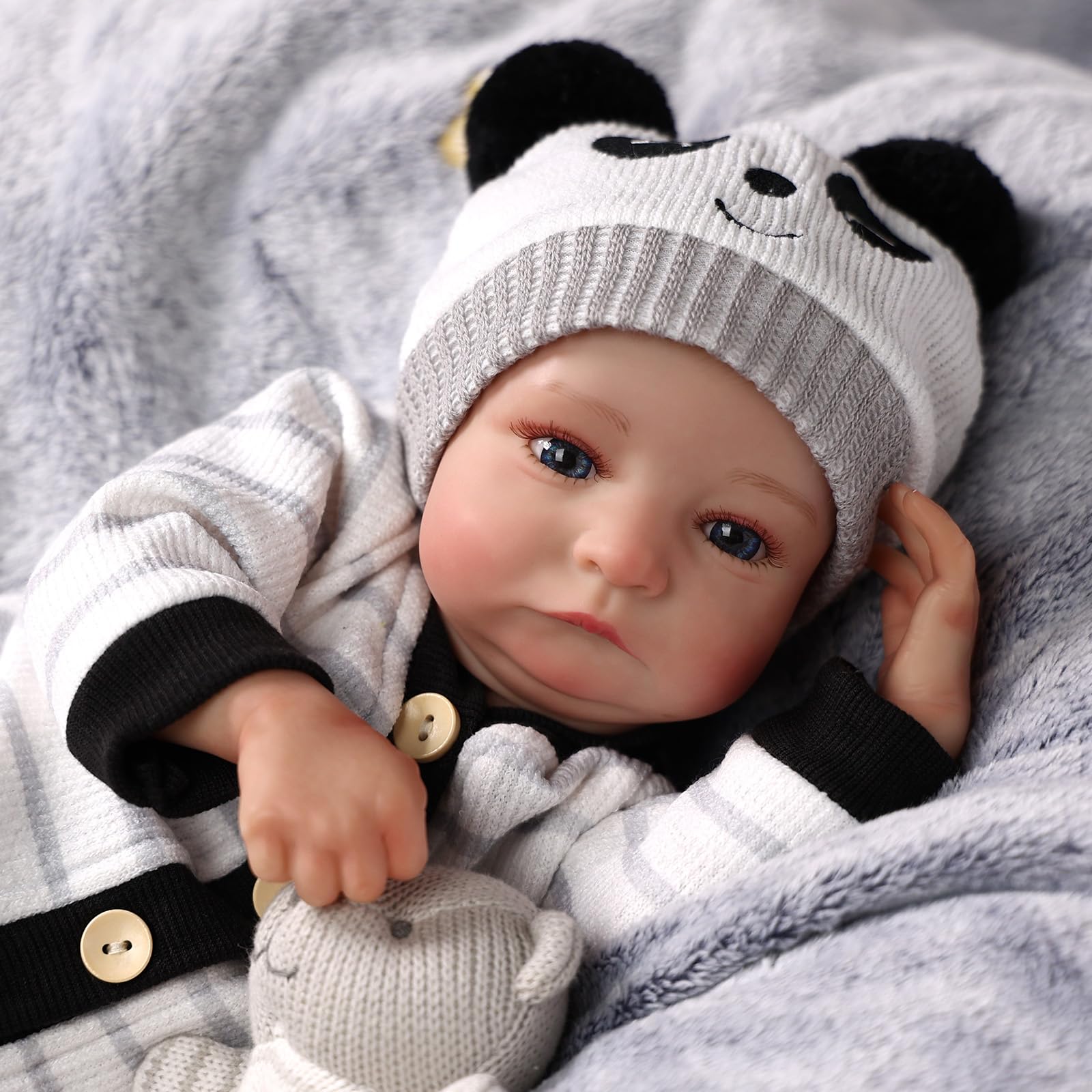 BABESIDE Muñecas Reborn para niños Muñeca Realista Aiden de 20 Pulgadas Muñeca Realista para Bebés Muñecas Reborn de Cuerpo de Tela Muñecas recién Nacidas Reales Que parecen Reales Ojos Abiertos
