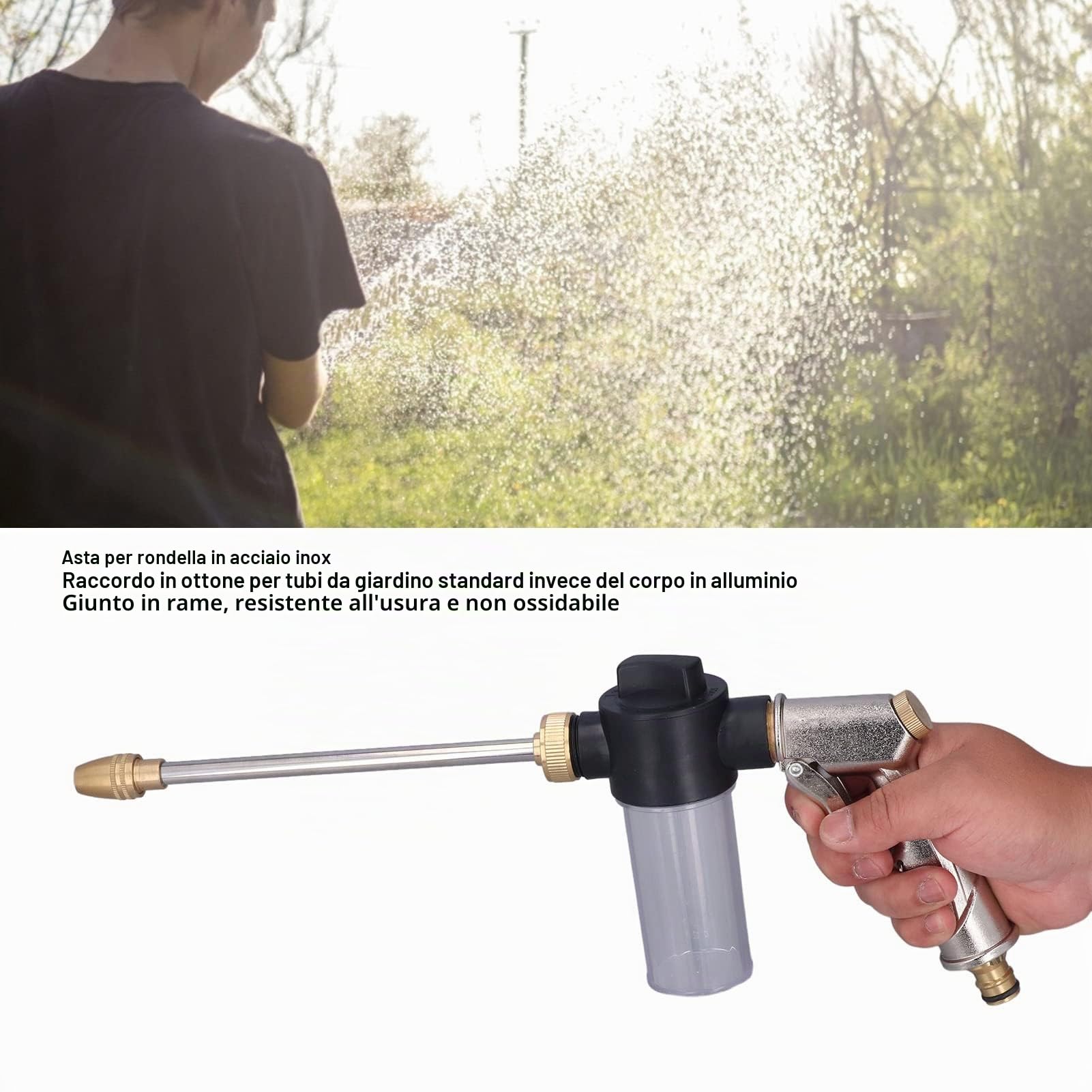 Pistola Ad Acqua Ad Alta Pressione Pistola Idropulitrice Tubo Flessibile Giardino Ugello Spruzzatore Schiuma Rondella Strumento di Pulizia a Spruzzo per Lavaggio Auto Pulizia del Pavimento