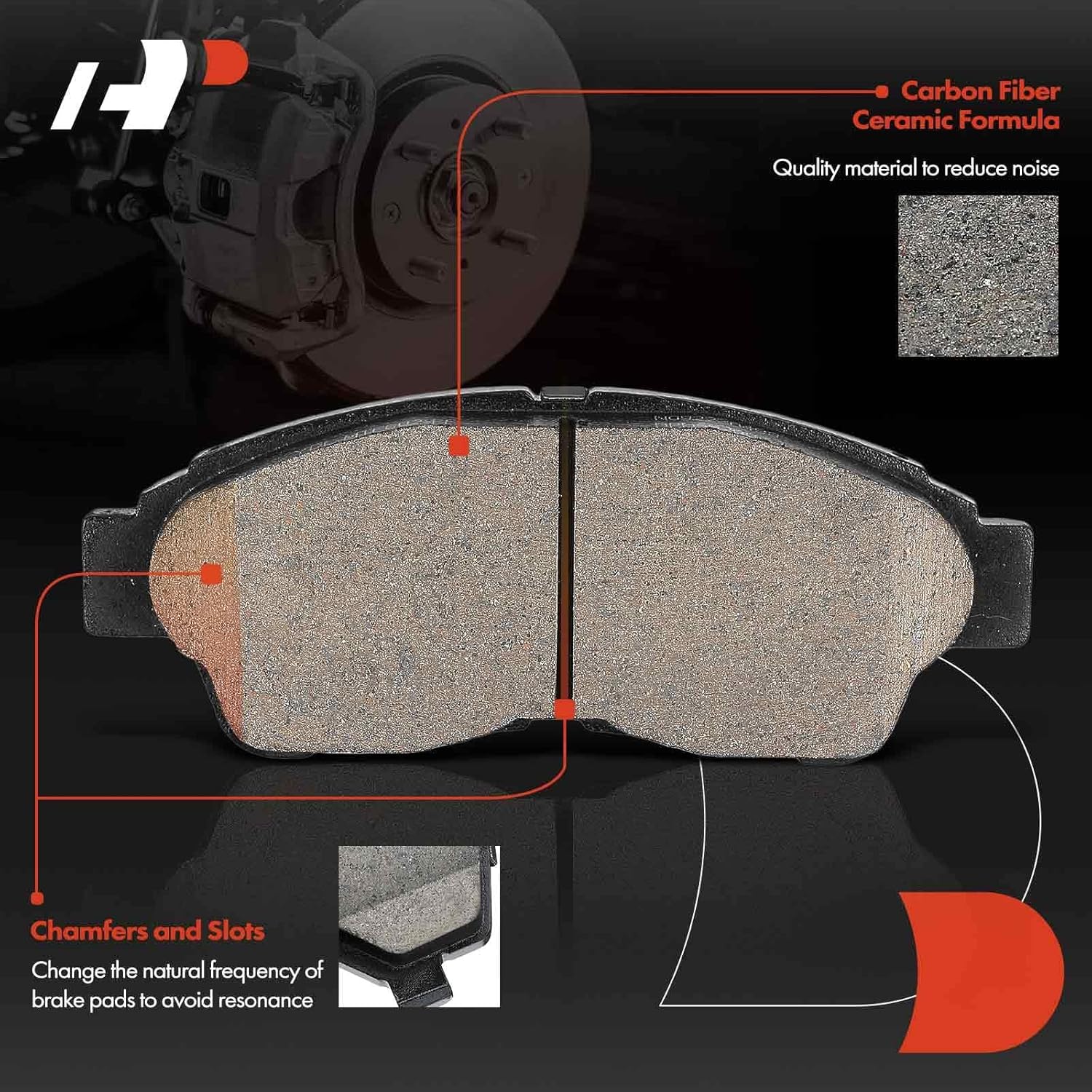 A-Premium Front Ceramic Brake Pads Set Compatible with Toyota and Geo Models - Camry 1992-2001, RAV4 1996-2000, Corolla 1993-1997, Celica 1994-1997, Prizm 1993-1997, With Hardware, 4-Pack