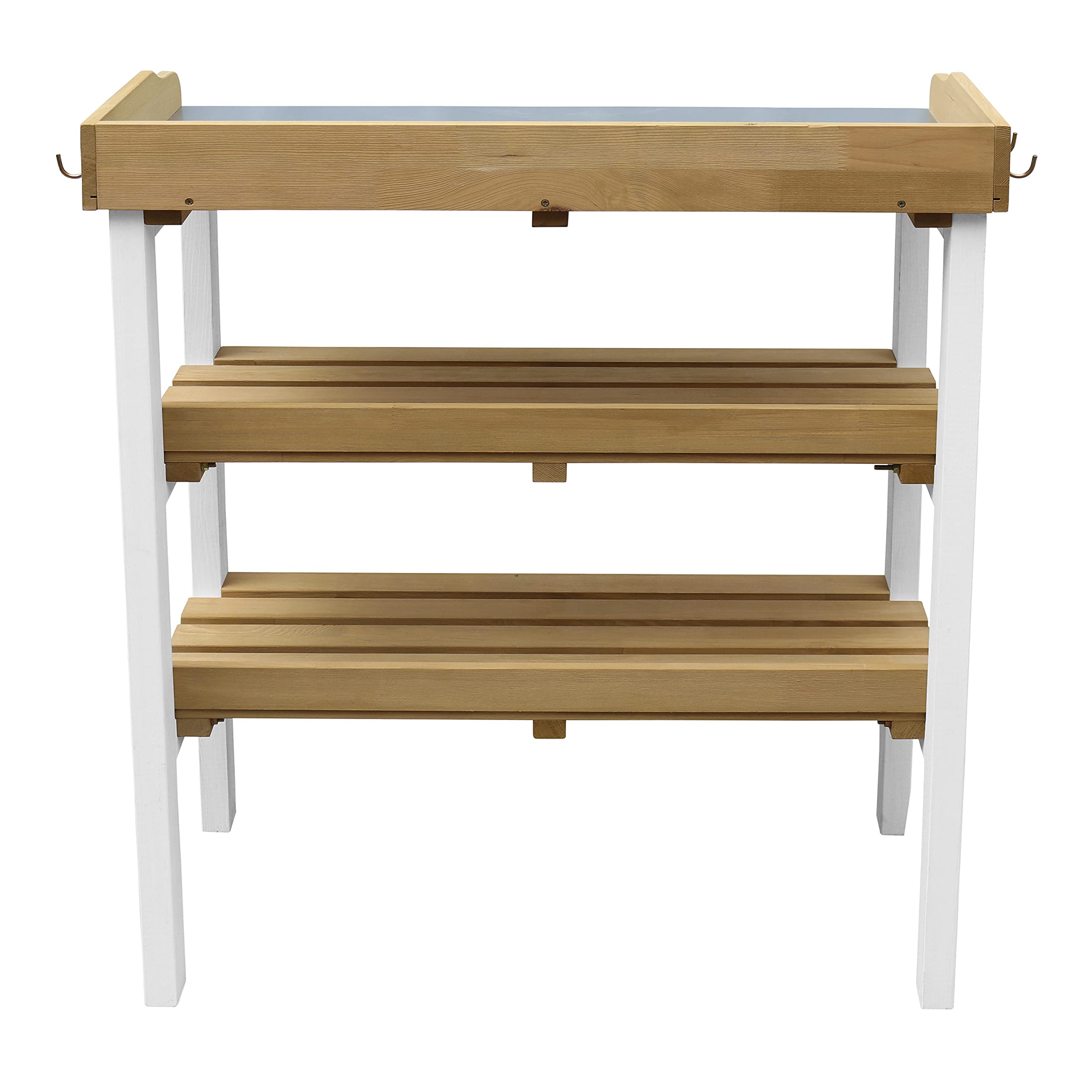 AXI Table de Rempotage avec Étagère de Rangement en Bois Marron & Blanc pour Extérieur