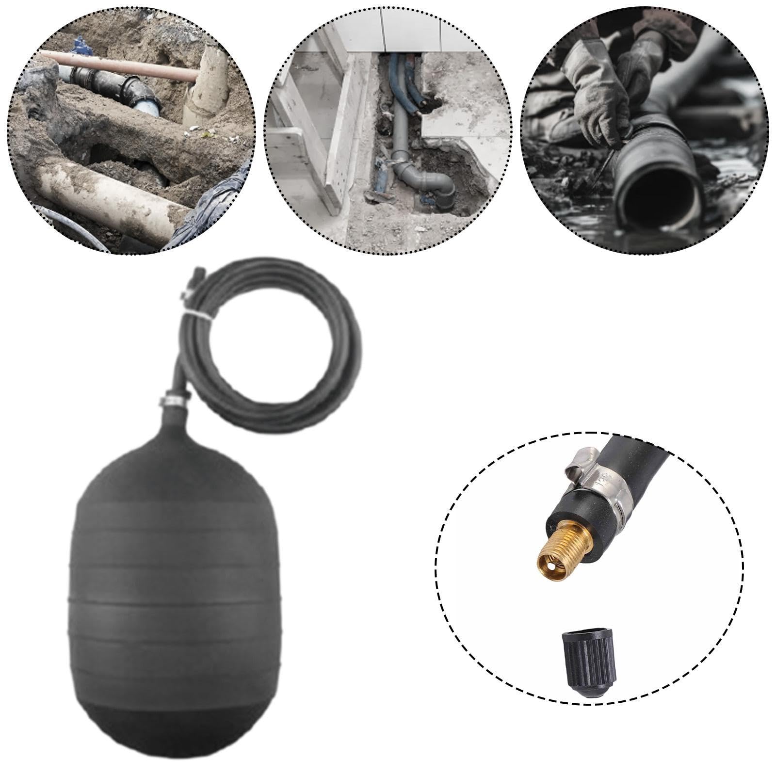 Tappo per Tubi Gonfiabile, Utensile Idraulico con Tubo di Prolunga, Tappo di Prova per Fognatura per Rilevamento E Riparazione di Perdite d'Acqua, 150mm
