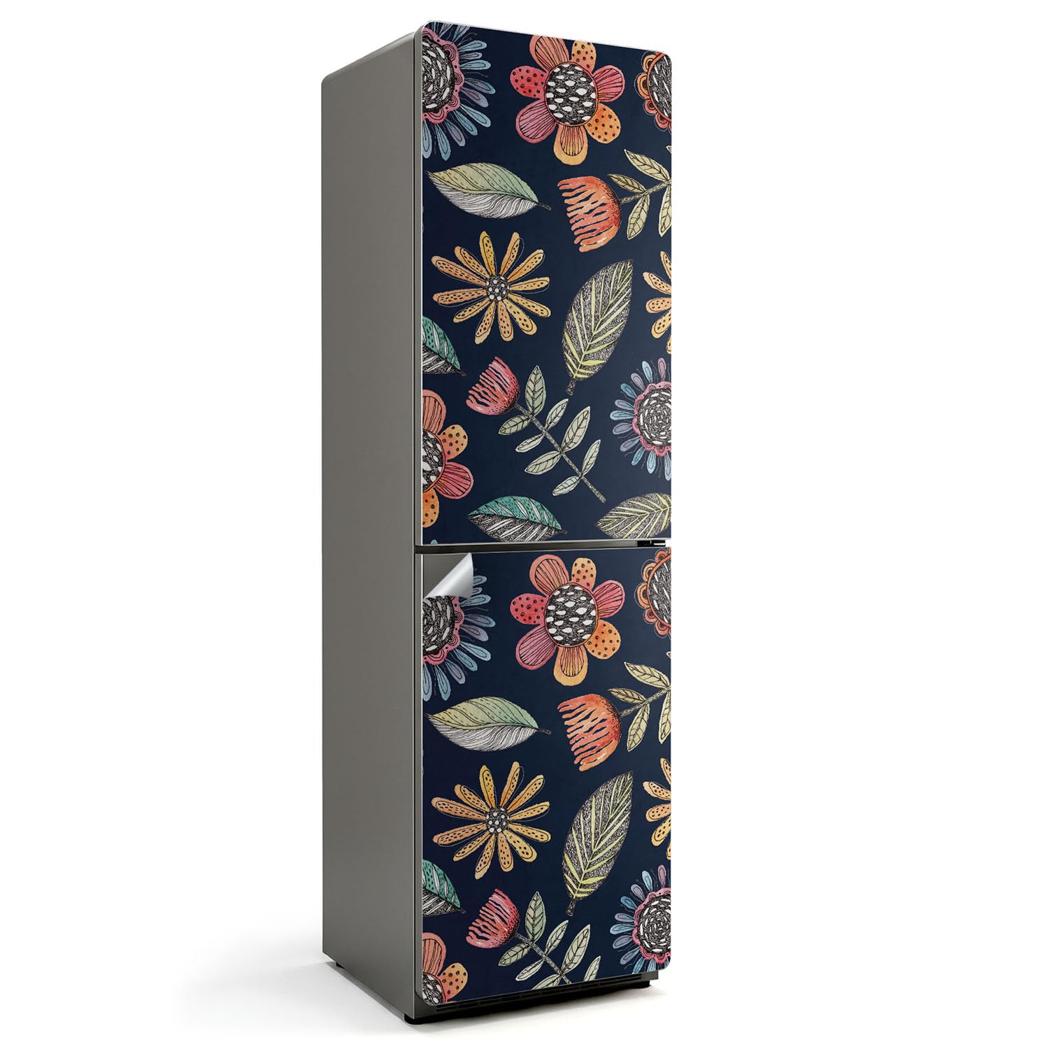 Autocollant cuisine pour frigo à motif floral rafraîchissant déco nature